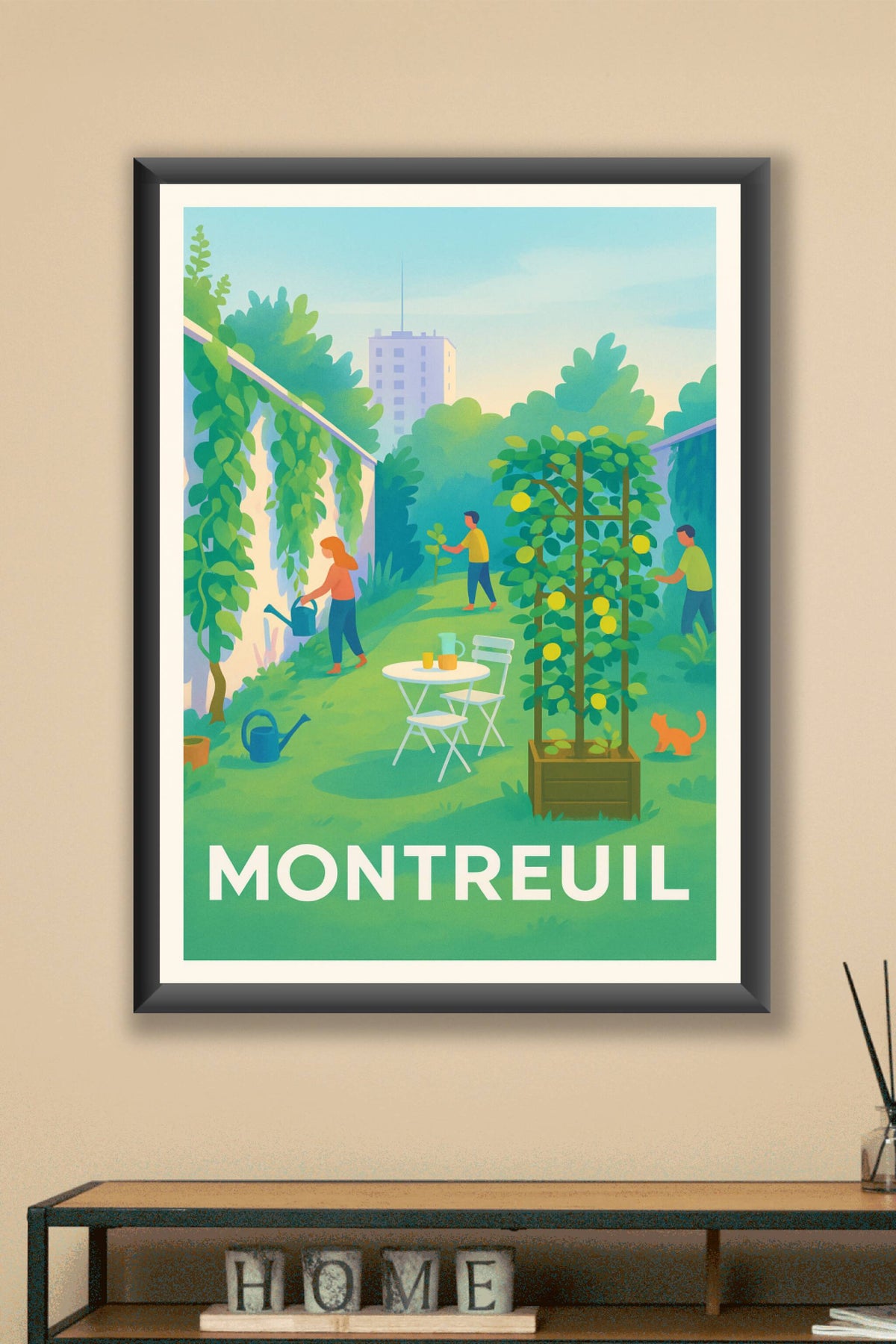 Affiche Montreuil — Havre de verdure en ville · poster d'art de Montreuil