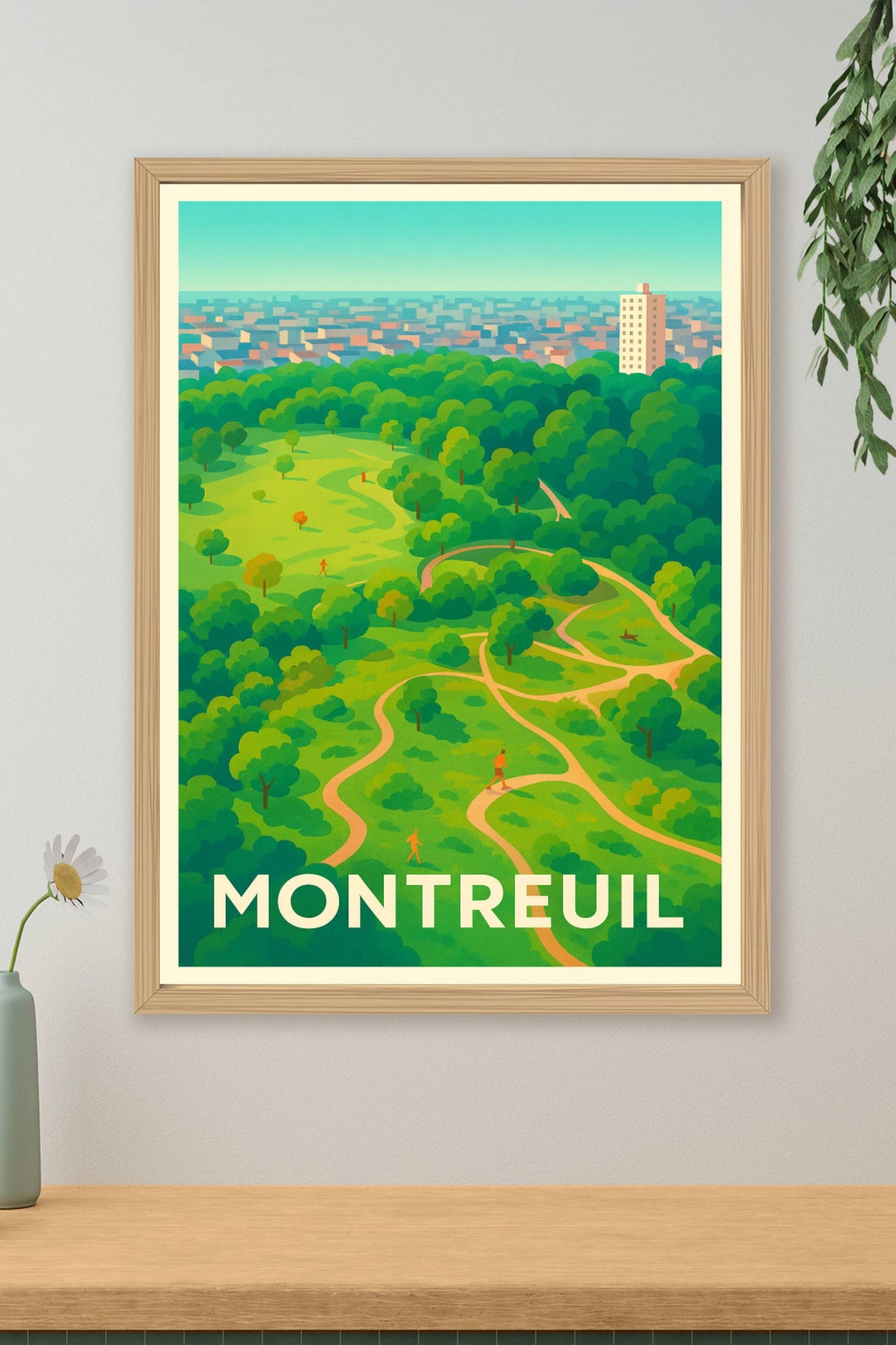 Affiche Montreuil — Échappée verte en pleine ville · poster d'art de Montreuil