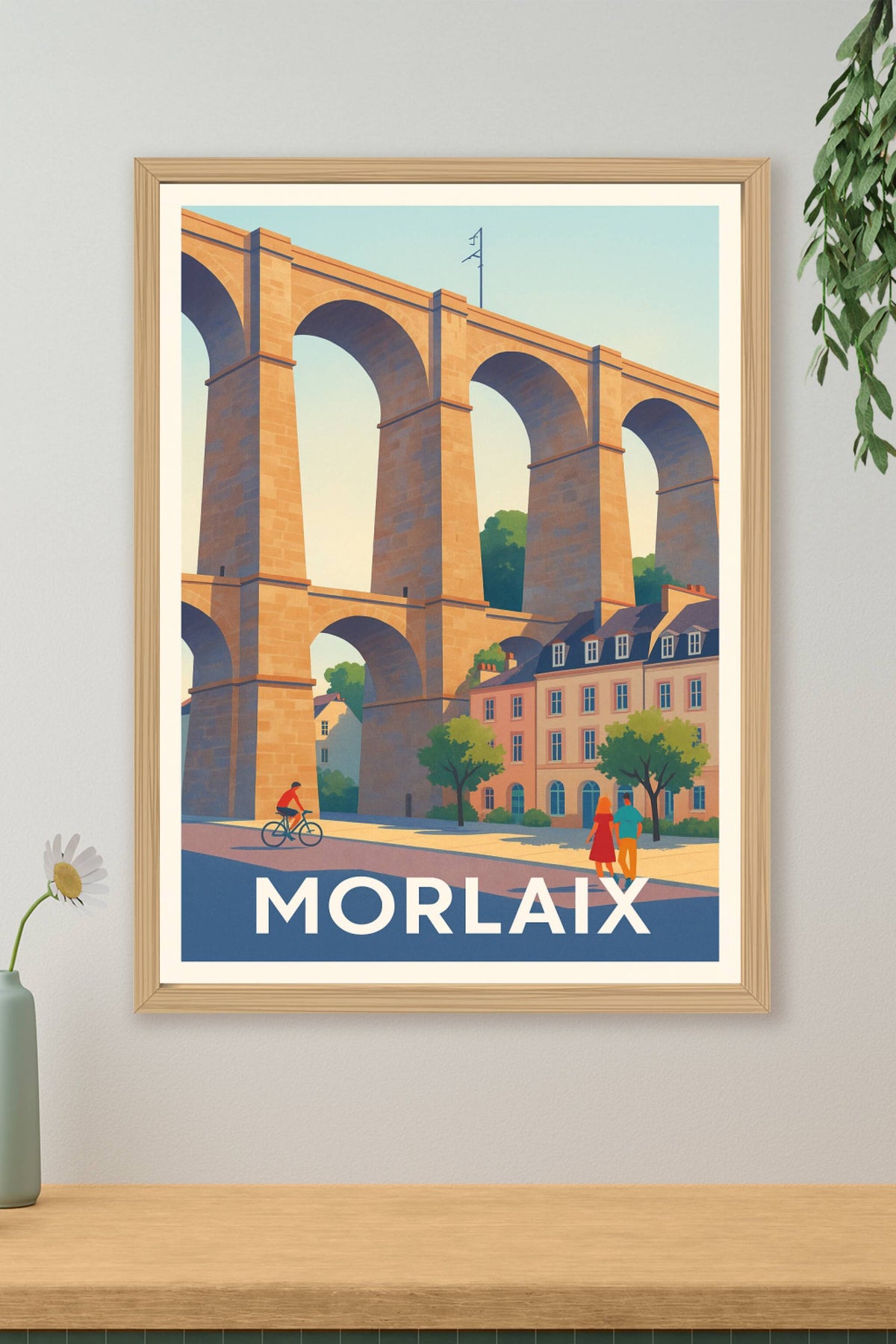 Affiche Morlaix — Le charme majestueux du viaduc breton · poster d'art de Morlaix