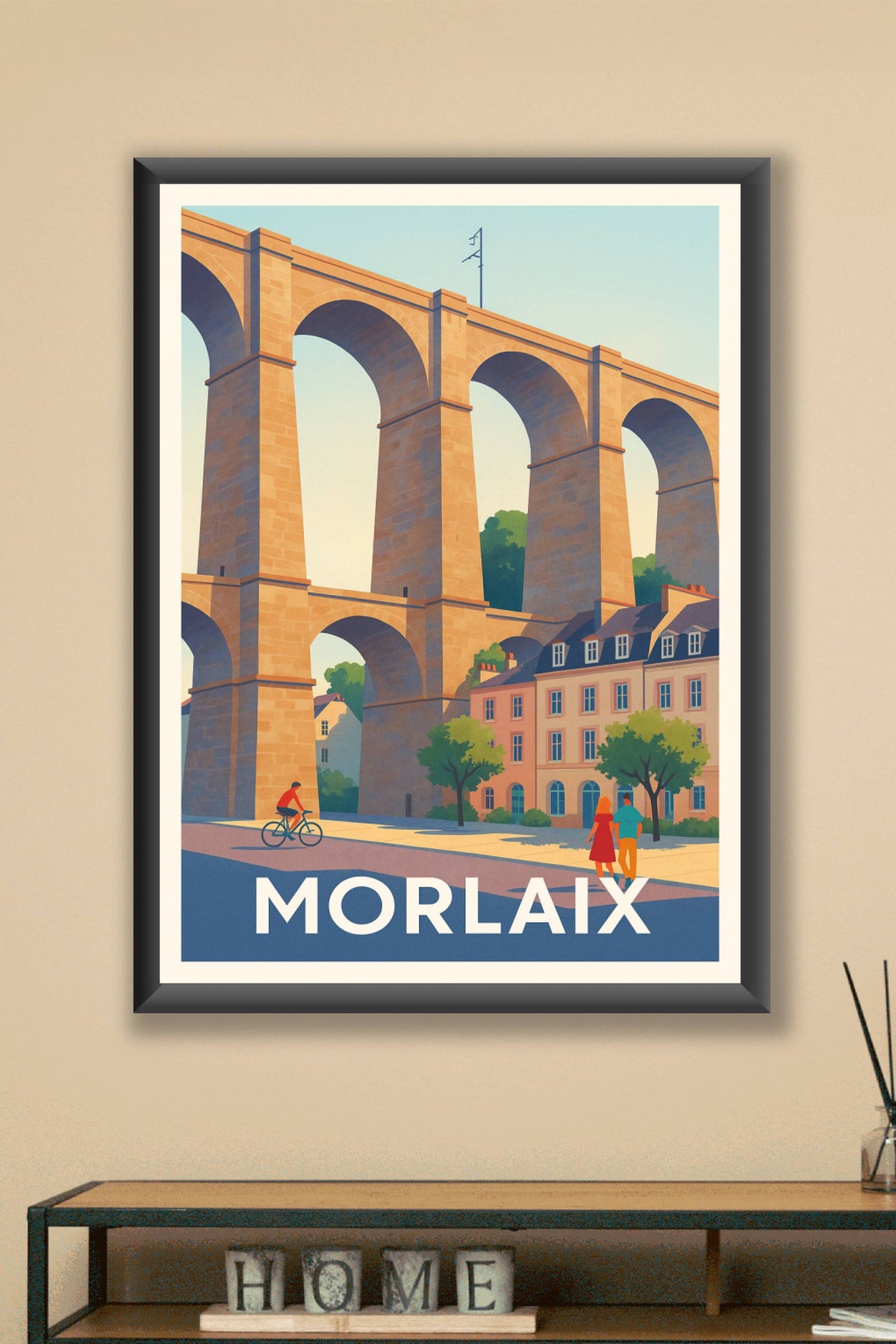Affiche Morlaix — Le charme majestueux du viaduc breton · poster d'art de Morlaix