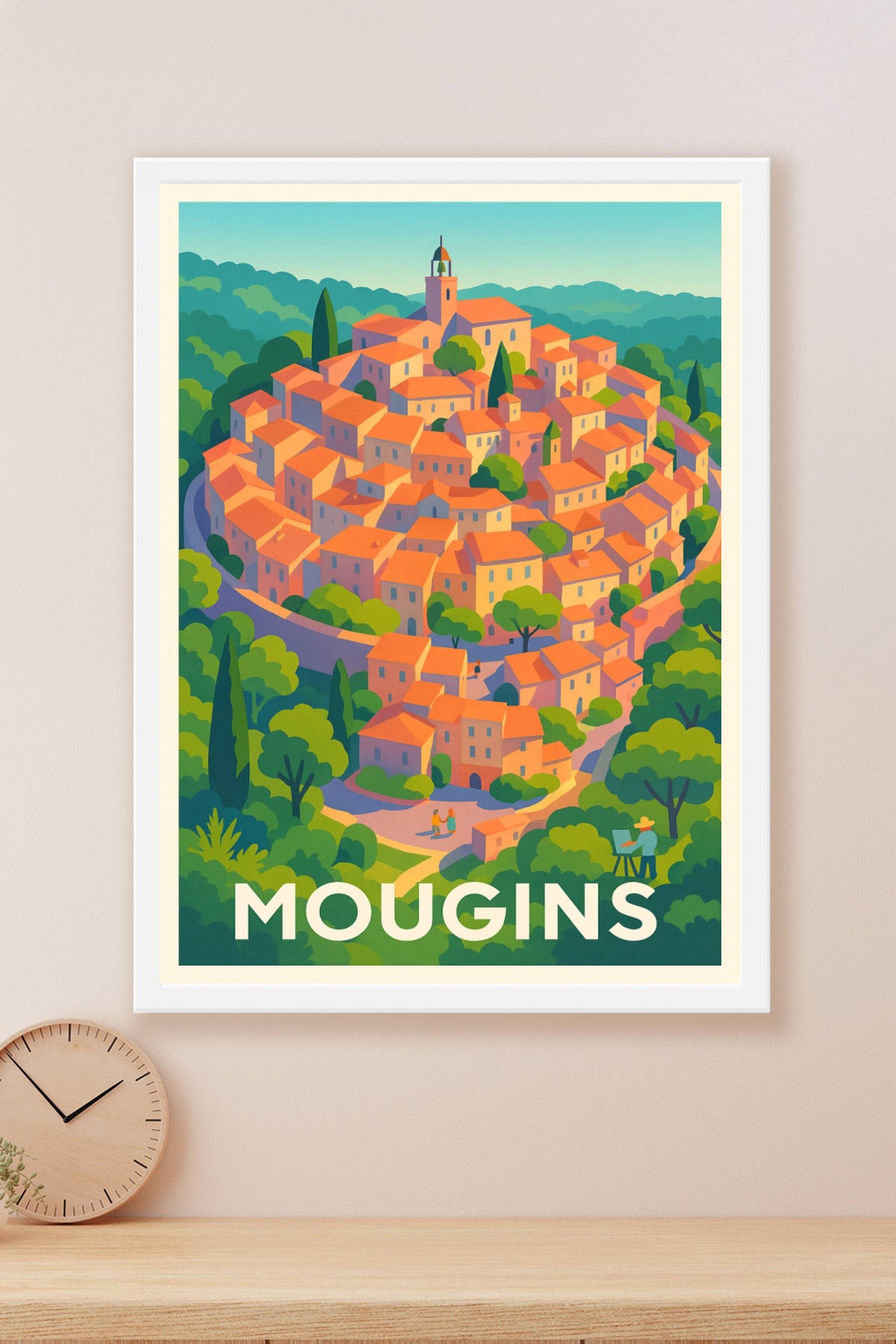 Affiche Mougins — Le charme méditerranéen en couleurs · poster d'art de Mougins