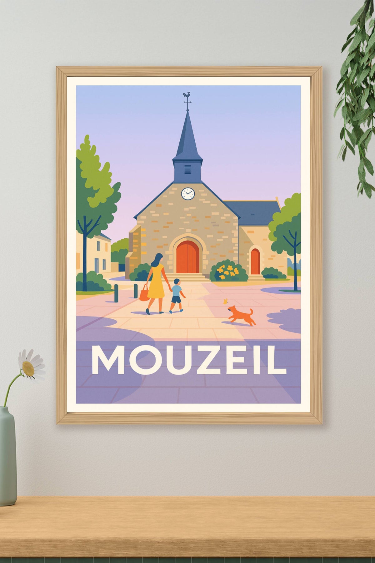 Affiche Mouzeil — Charme et Douceur du Village · poster d'art de Mouzeil