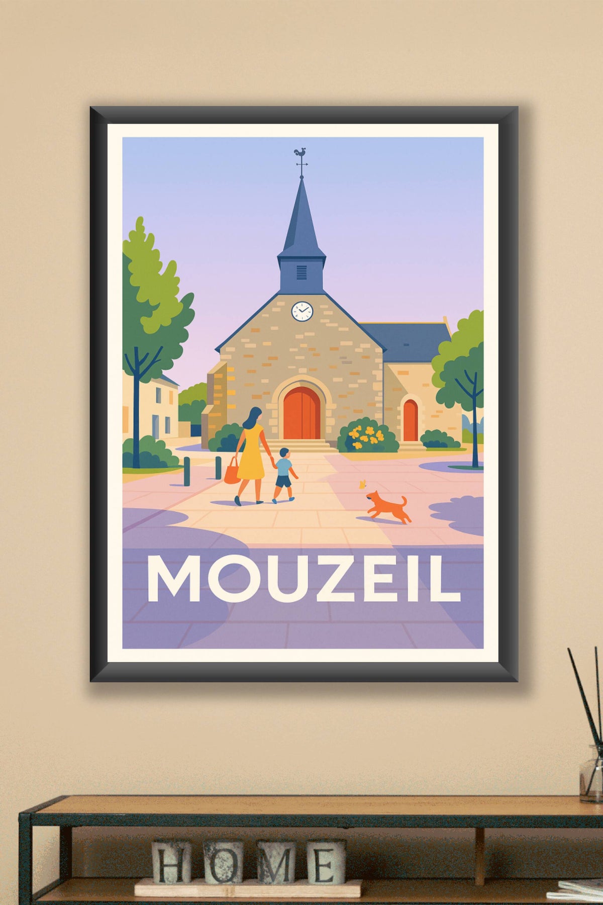 Affiche Mouzeil — Charme et Douceur du Village · poster d'art de Mouzeil