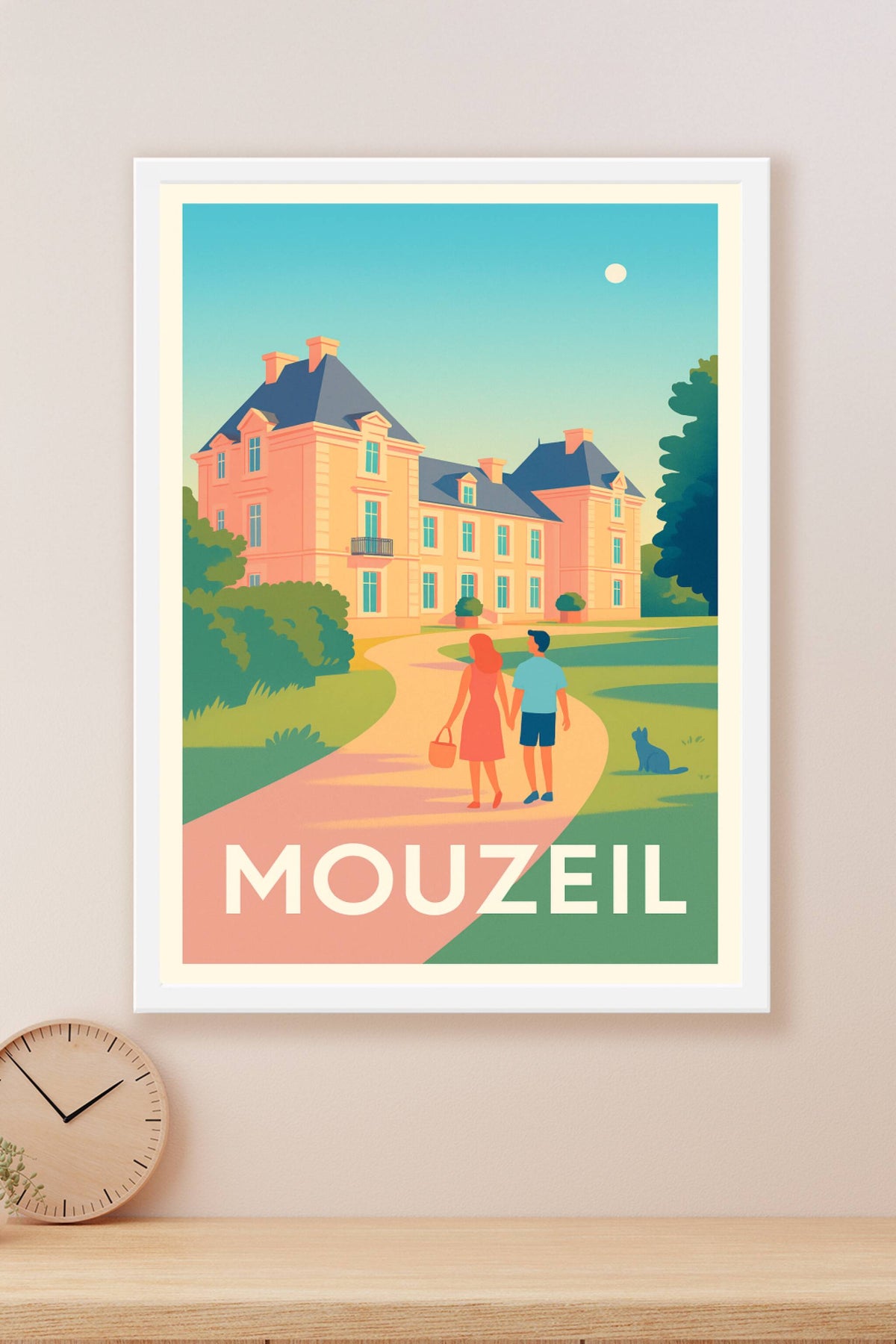 Affiche Mouzeil — Promenade romantique au château · poster d'art de Mouzeil