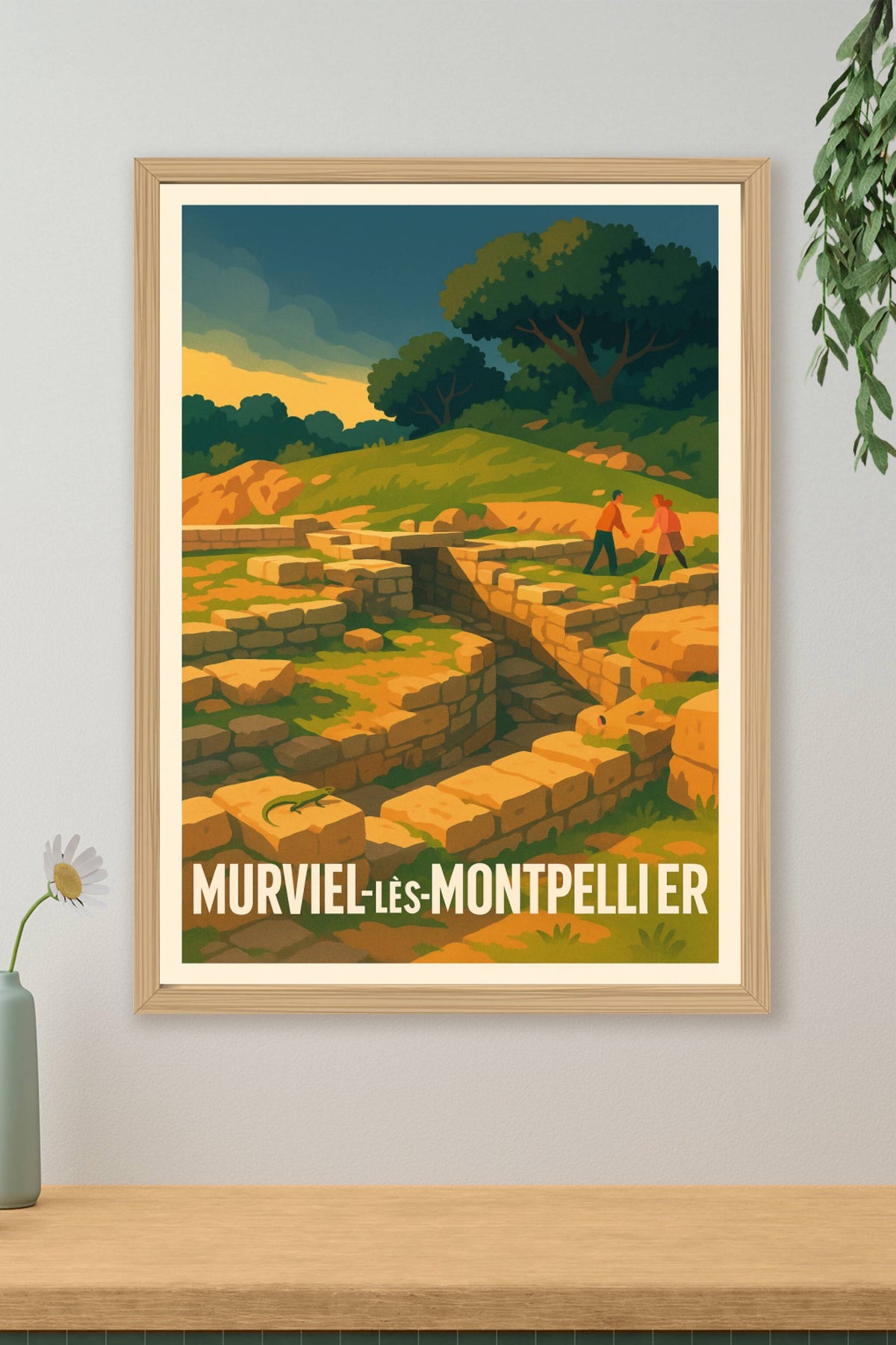 Affiche Murviel-lès-Montpellier — Voyage au cœur des vestiges antiques · poster d'art de Murviel-lès-Montpellier