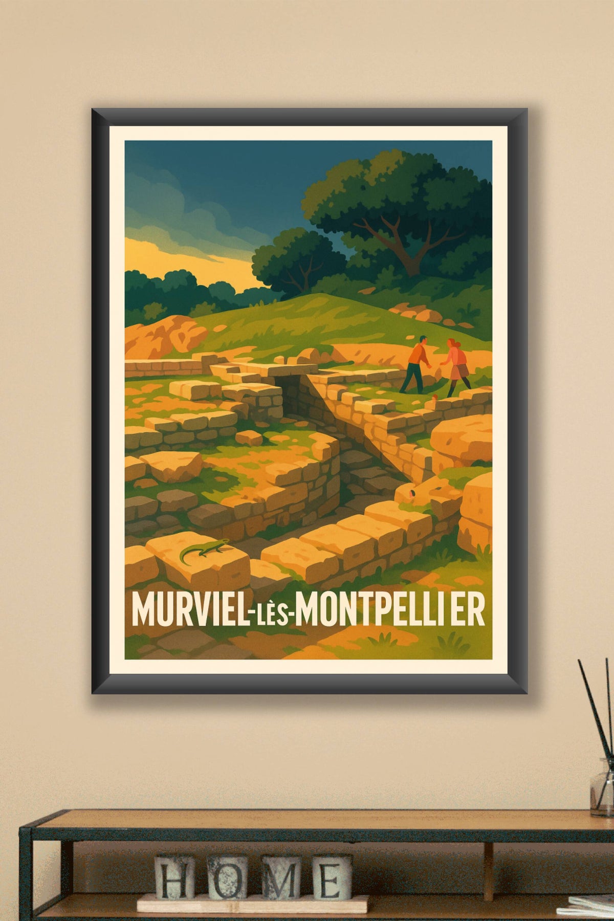 Affiche Murviel-lès-Montpellier — Voyage au cœur des vestiges antiques · poster d'art de Murviel-lès-Montpellier