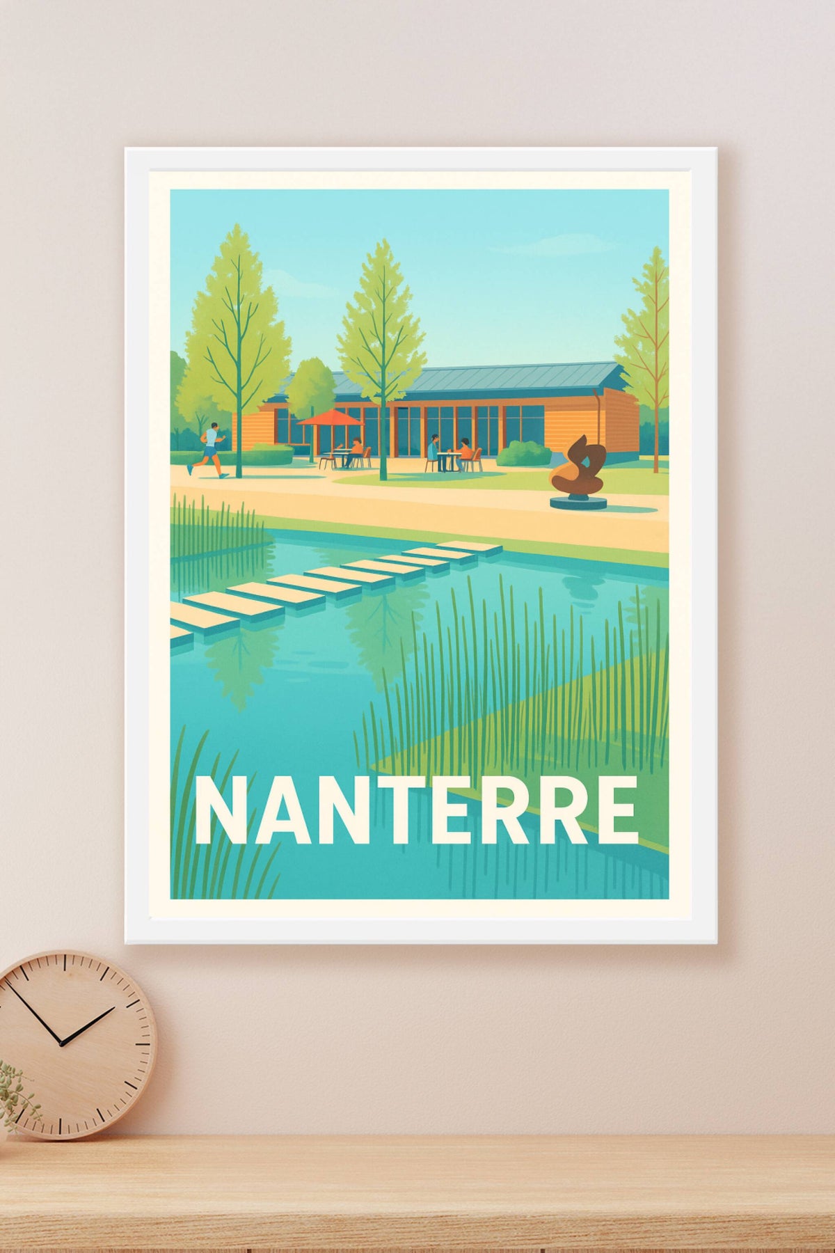Affiche Nanterre — Tranquillité au bord de l'eau · poster d'art de Nanterre