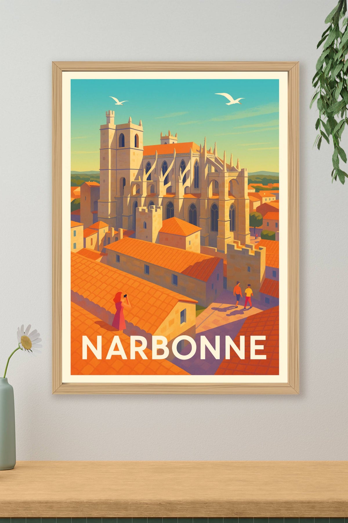 Affiche Narbonne — Charme Médiéval ensoleillé · poster d'art de Narbonne