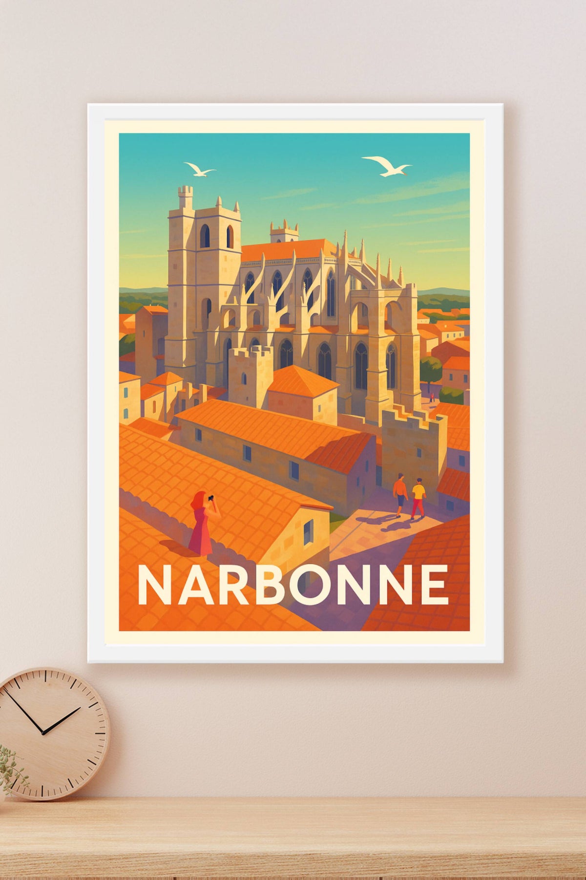 Affiche Narbonne — Charme Médiéval ensoleillé · poster d'art de Narbonne