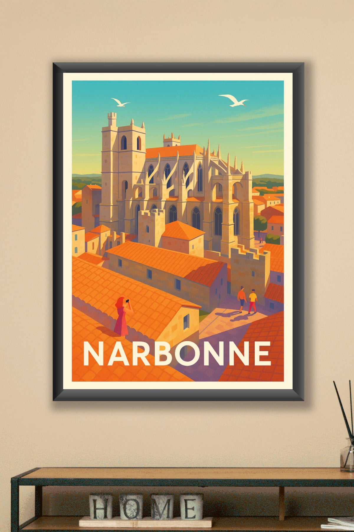 Affiche Narbonne — Charme Médiéval ensoleillé · poster d'art de Narbonne