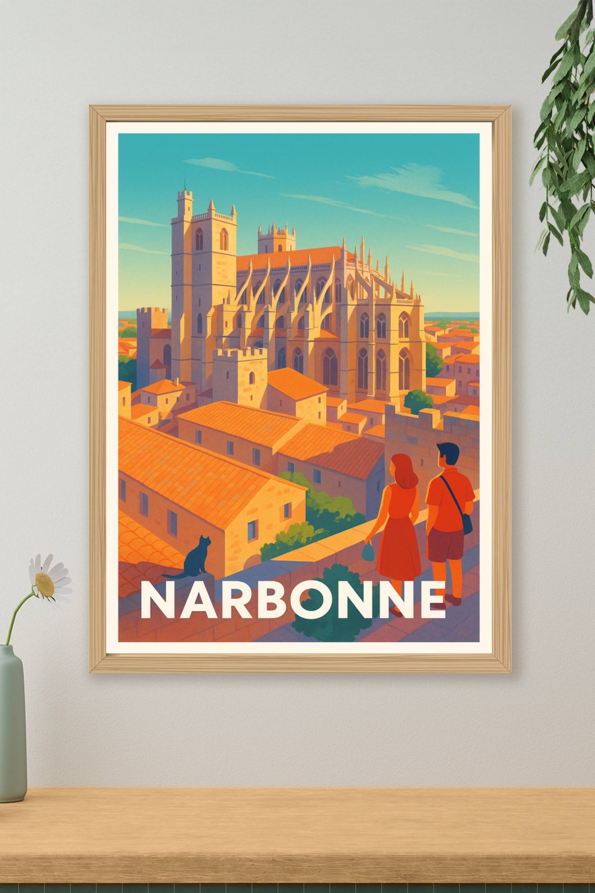 Affiche Narbonne — L'élégance médiévale au cœur du Sud · poster d'art de Narbonne