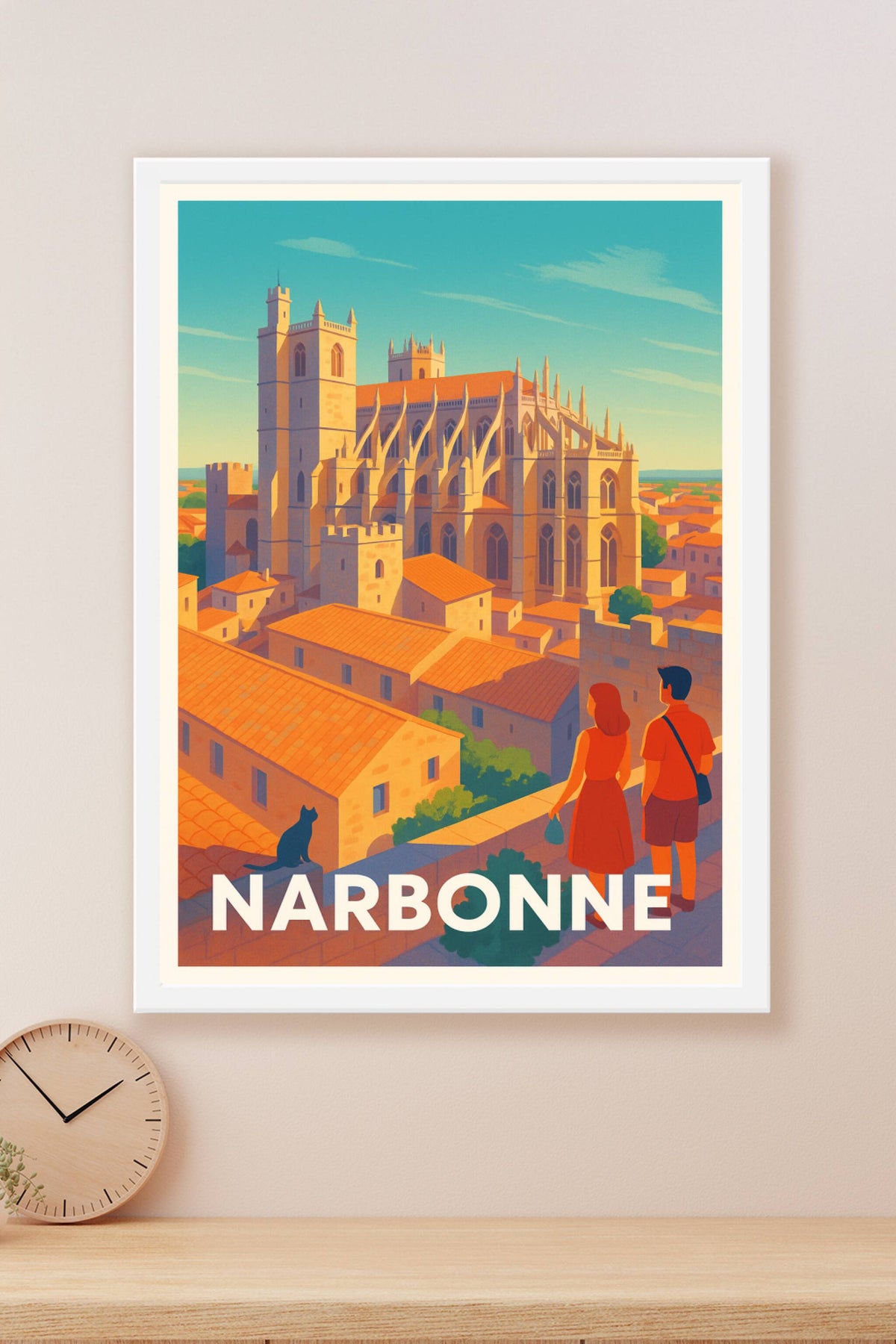 Affiche Narbonne — L'élégance médiévale au cœur du Sud · poster d'art de Narbonne