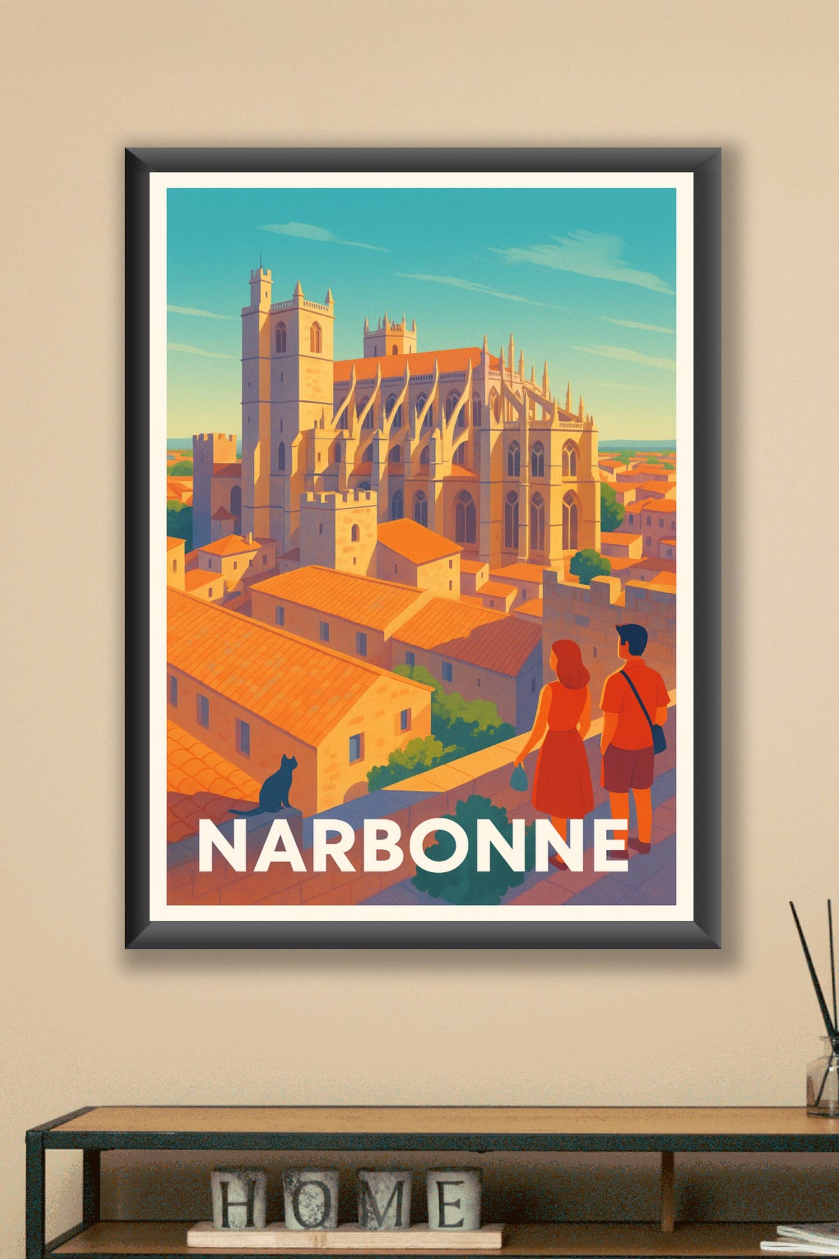 Affiche Narbonne — L'élégance médiévale au cœur du Sud · poster d'art de Narbonne