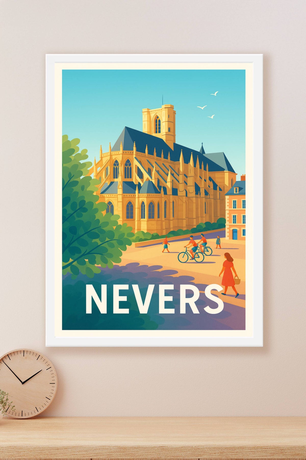 Affiche Nevers — L'élégance gothique en plein cœur de la ville · poster d'art de Nevers