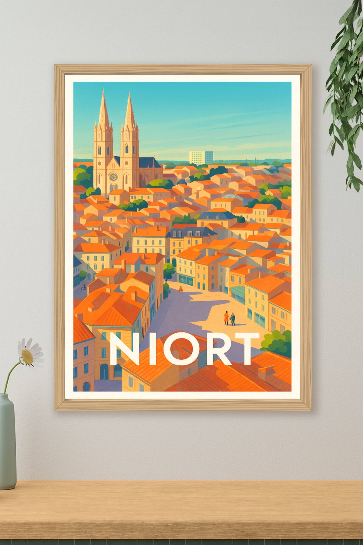 Affiche Niort — Charme et lumière au cœur de la ville · poster d'art de Niort