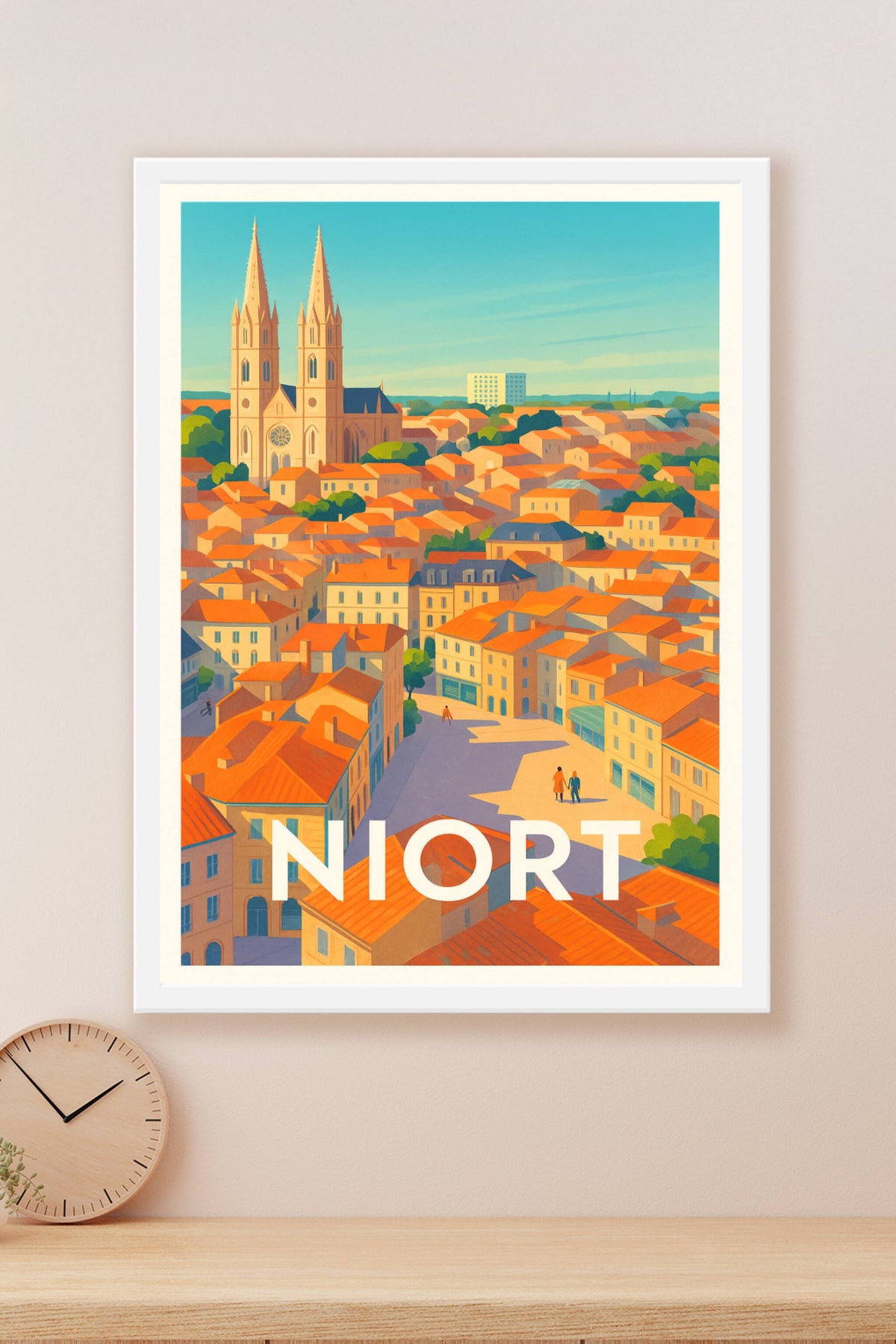Affiche Niort — Charme et lumière au cœur de la ville · poster d'art de Niort