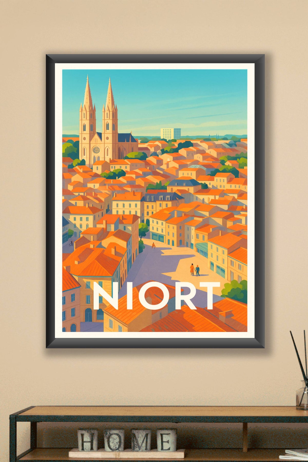 Affiche Niort — Charme et lumière au cœur de la ville · poster d'art de Niort