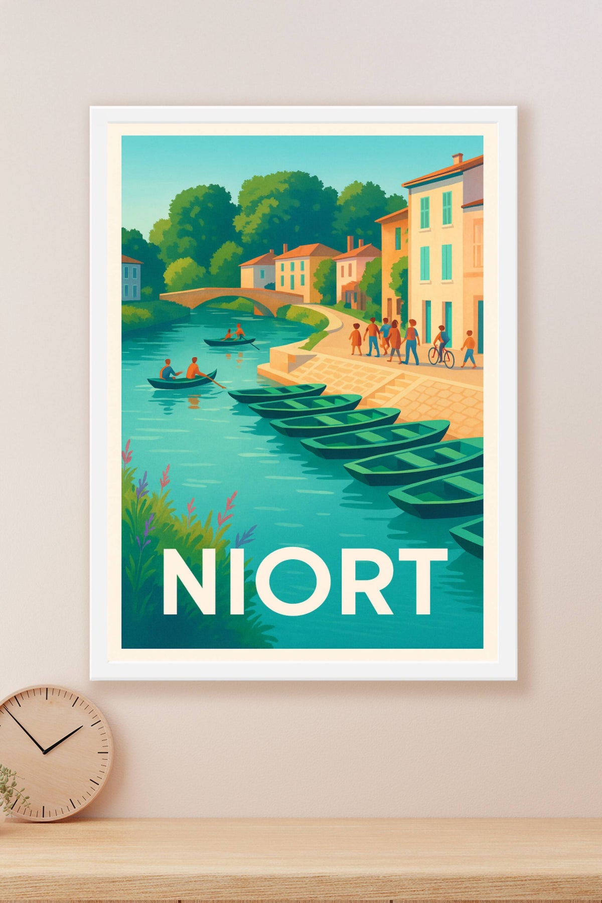 Affiche Niort — Charme et sérénité au fil de l'eau · poster d'art de Niort