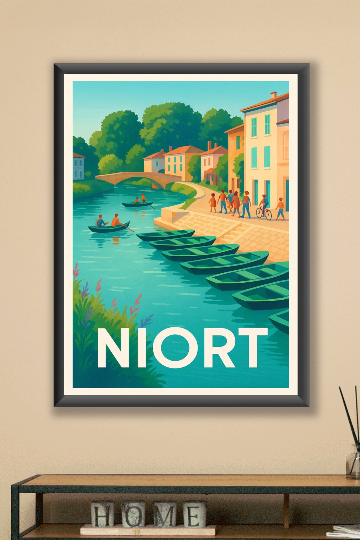 Affiche Niort — Charme et sérénité au fil de l'eau · poster d'art de Niort