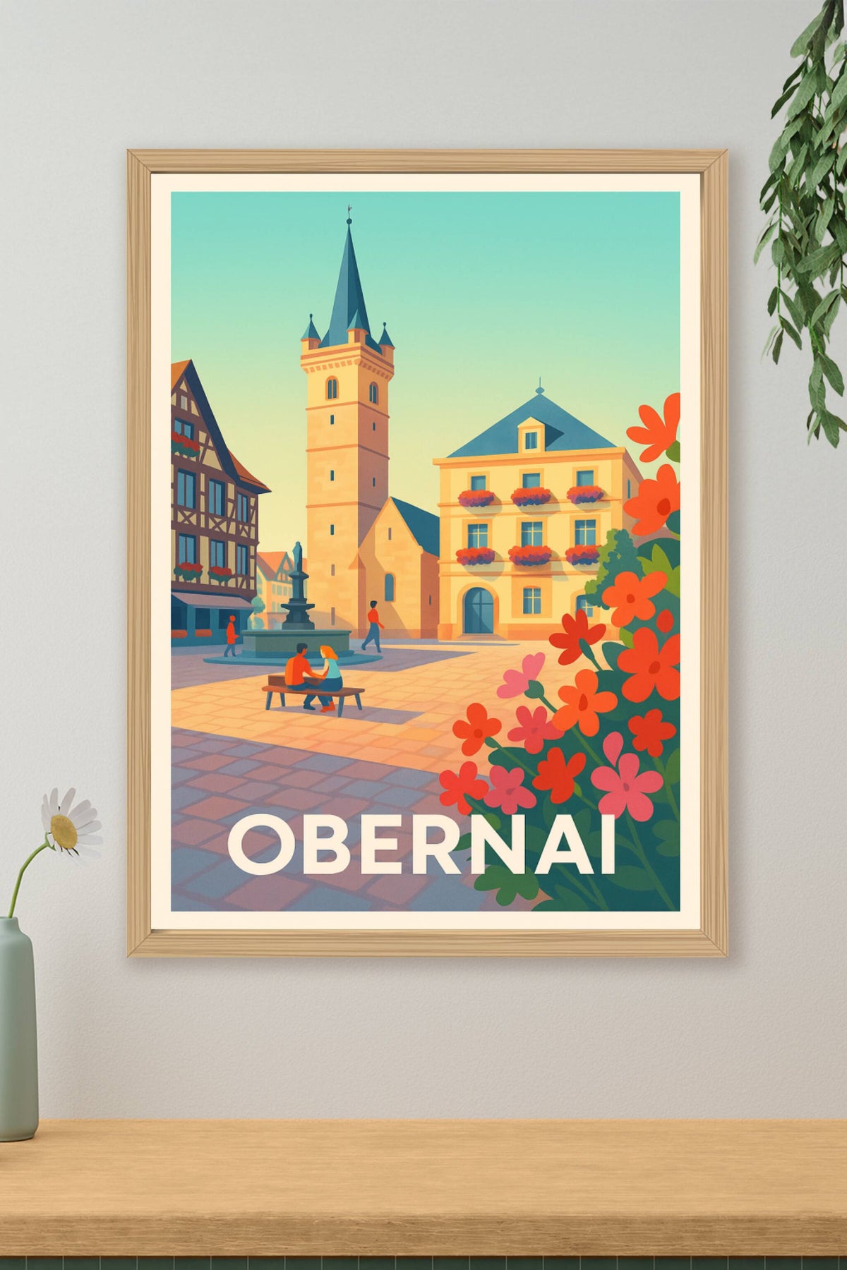 Affiche Obernai — Charme et couleurs d'une ville alsacienne · poster d'art de Obernai