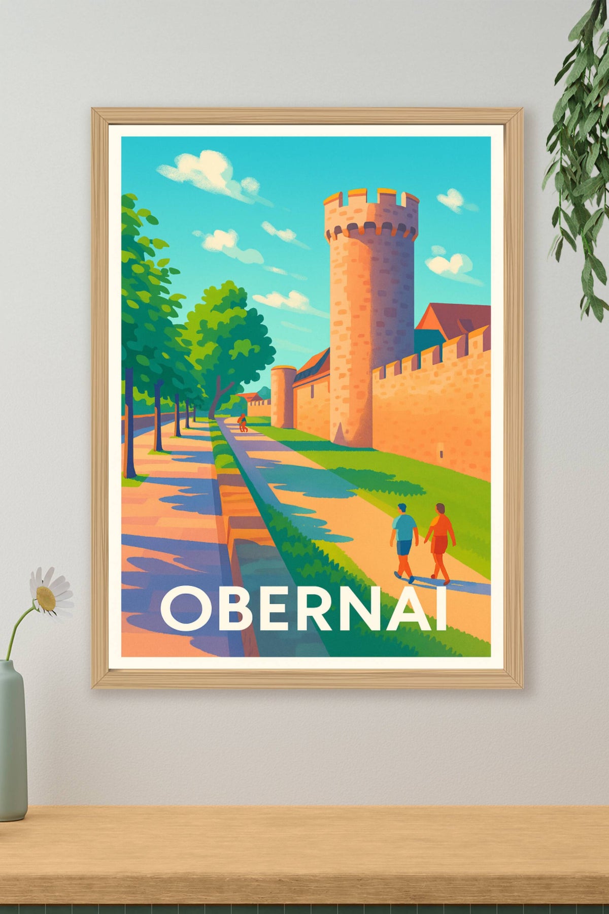 Affiche Obernai — Promenade au cœur des remparts · poster d'art de Obernai