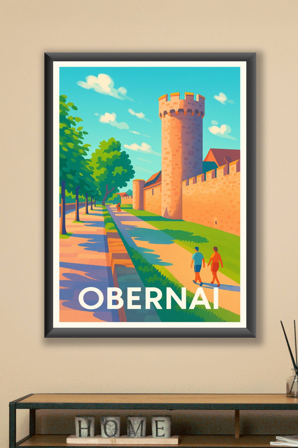 Affiche Obernai — Promenade au cœur des remparts · poster d'art de Obernai