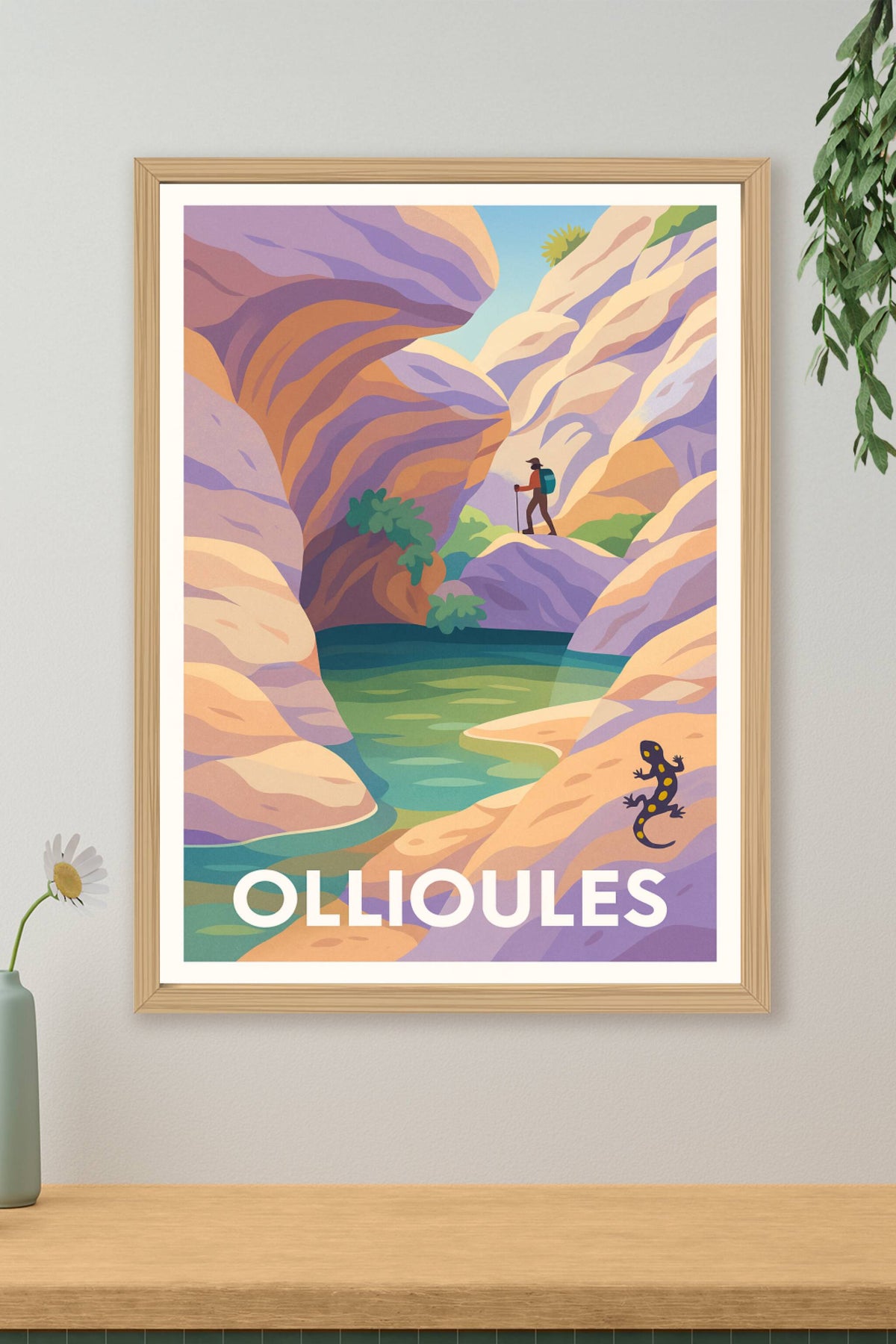 Affiche Ollioules — Aventure et nature au cœur des gorges · poster d'art de Ollioules