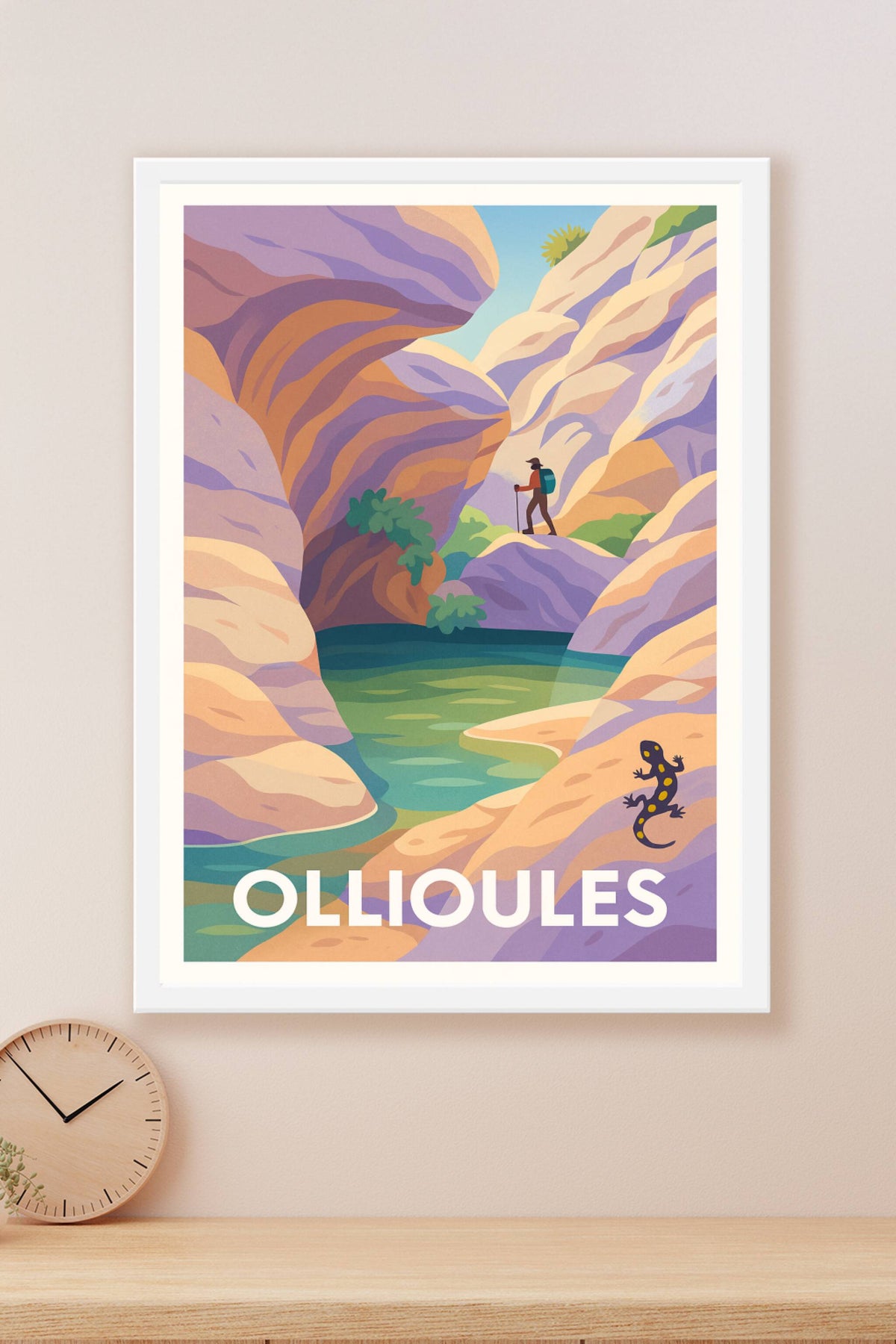 Affiche Ollioules — Aventure et nature au cœur des gorges · poster d'art de Ollioules