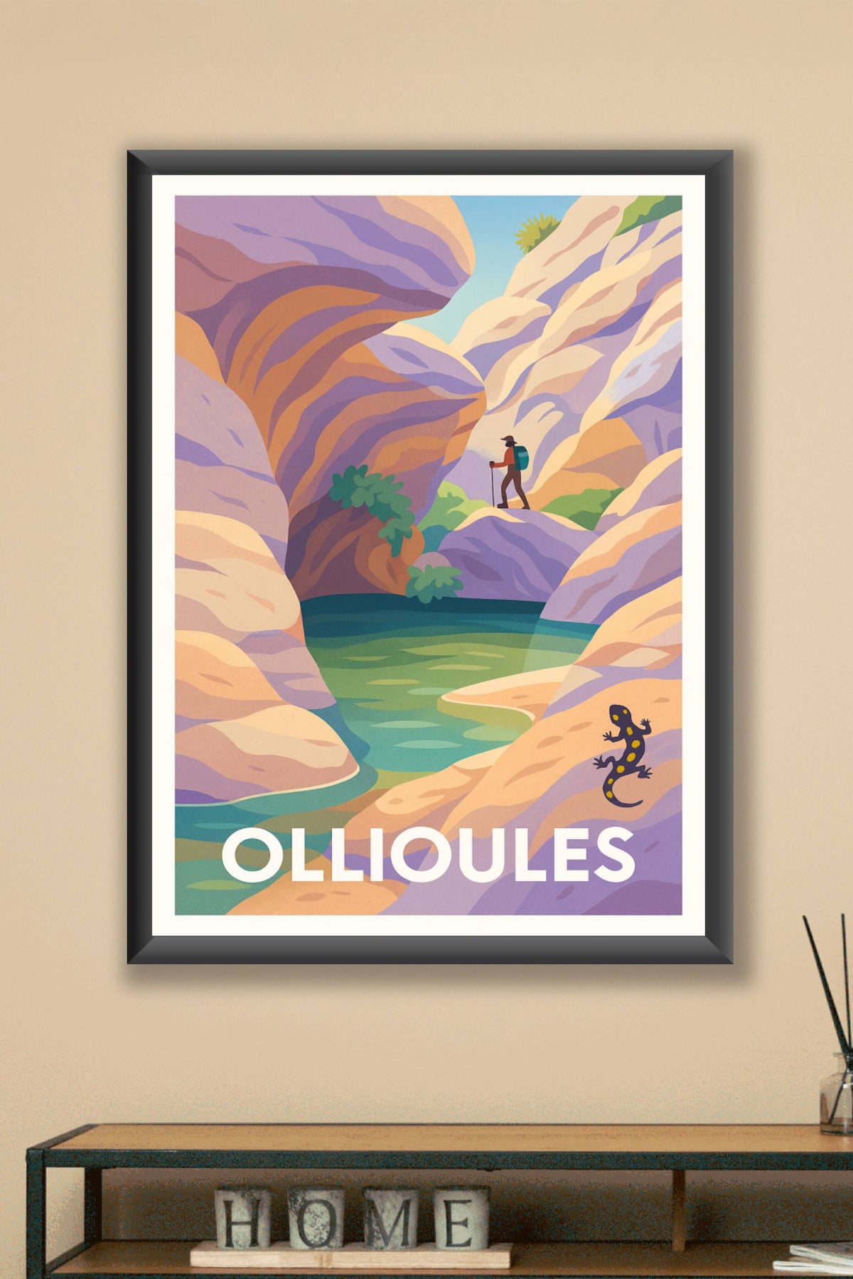Affiche Ollioules — Aventure et nature au cœur des gorges · poster d'art de Ollioules