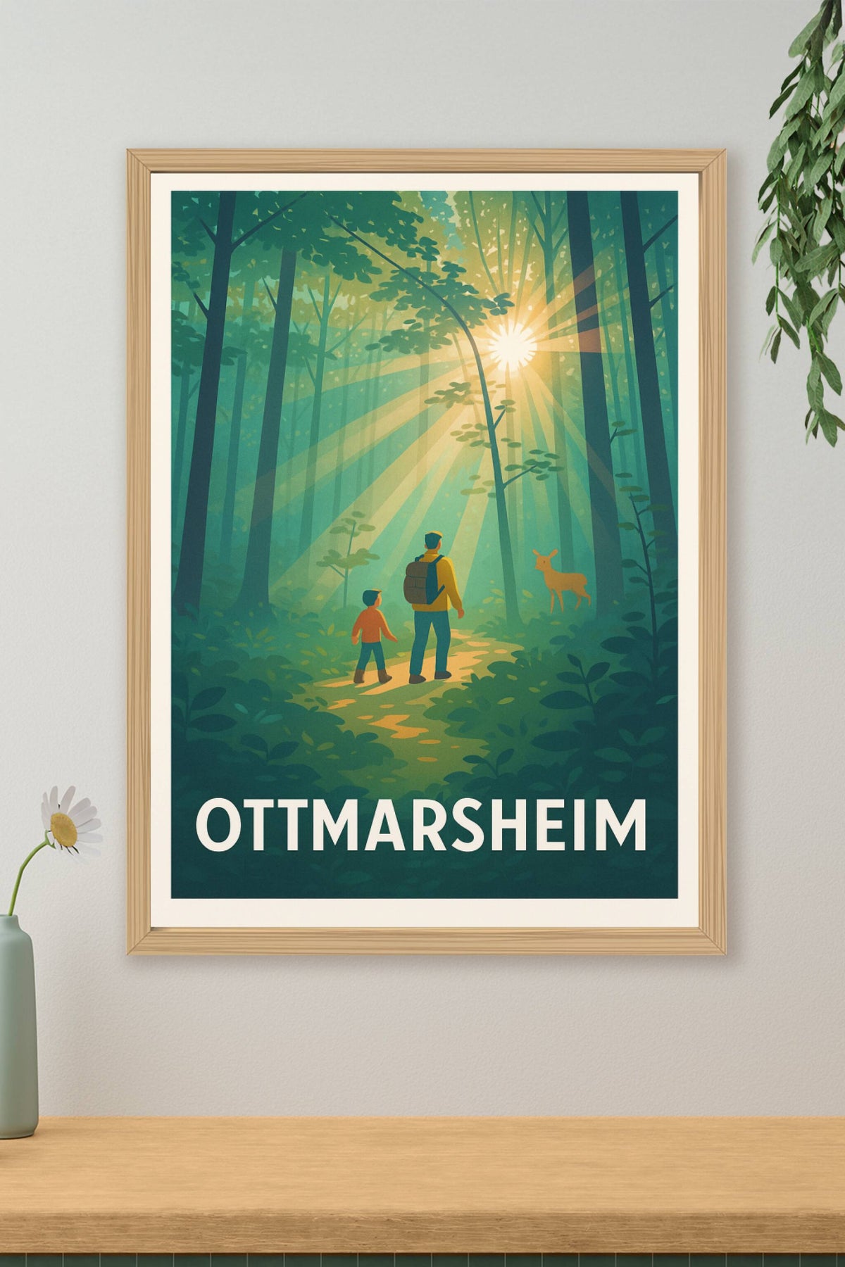 Affiche Ottmarsheim — Balade enchantée en forêt · poster d'art de Ottmarsheim