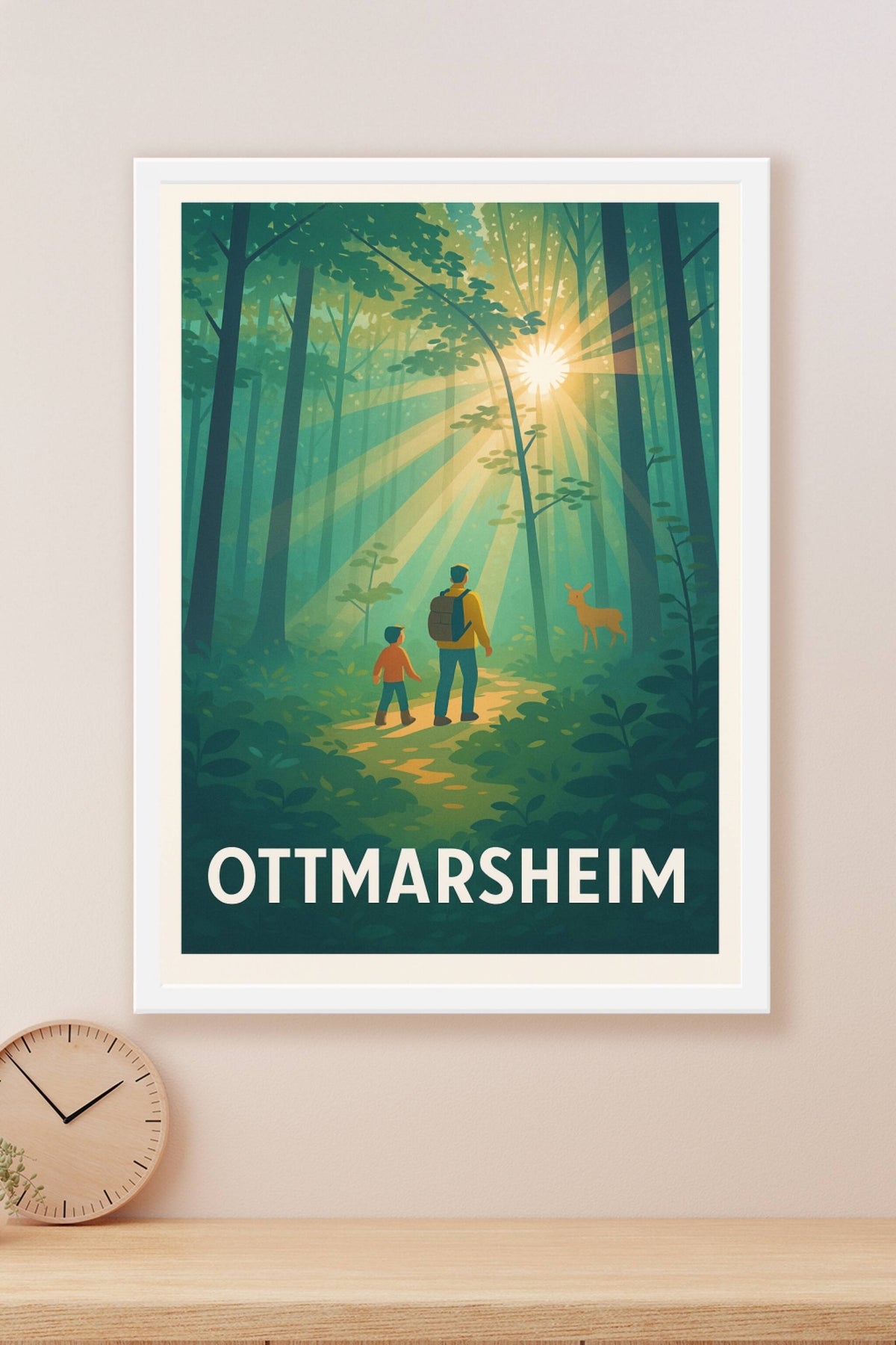 Affiche Ottmarsheim — Balade enchantée en forêt · poster d'art de Ottmarsheim