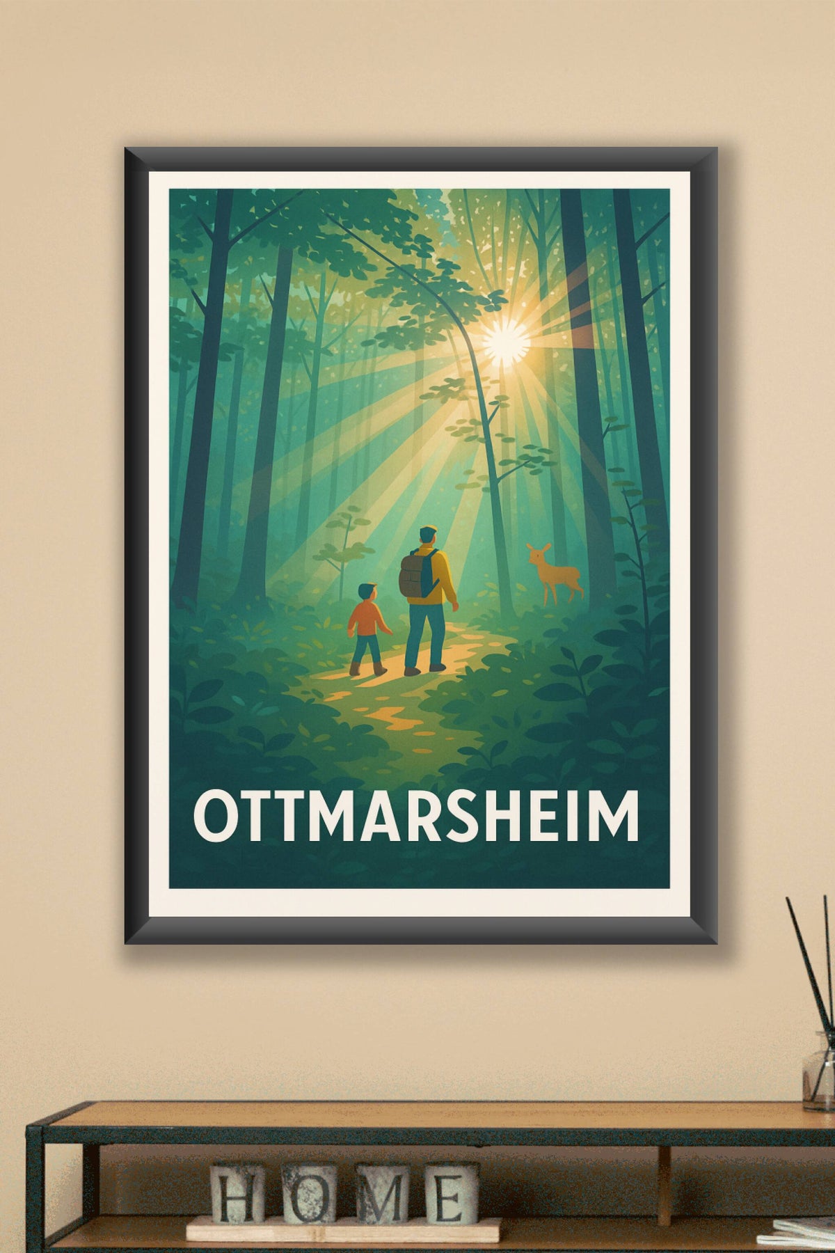 Affiche Ottmarsheim — Balade enchantée en forêt · poster d'art de Ottmarsheim