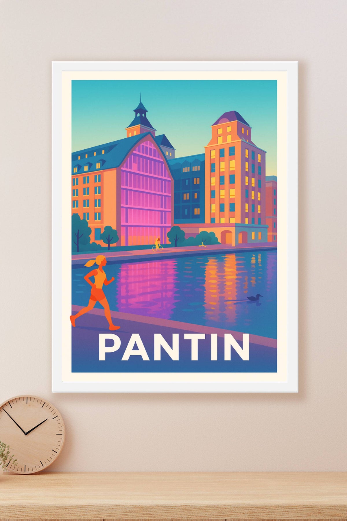 Affiche Pantin — Évasion urbaine au bord de l'eau · poster d'art de Pantin