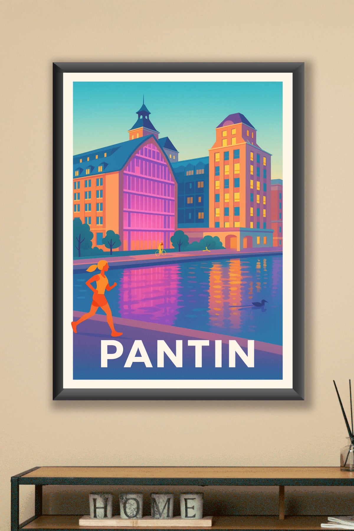 Affiche Pantin — Évasion urbaine au bord de l'eau · poster d'art de Pantin