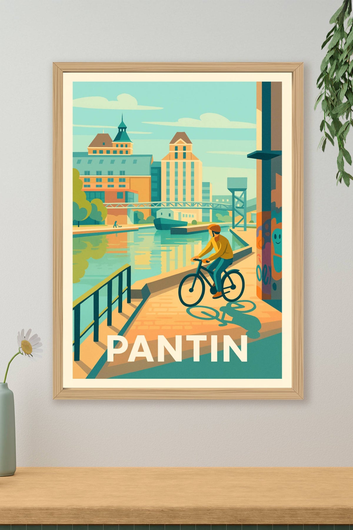 Affiche Pantin — Découvrez l'ambiance urbaine au fil de l'eau · poster d'art de Pantin