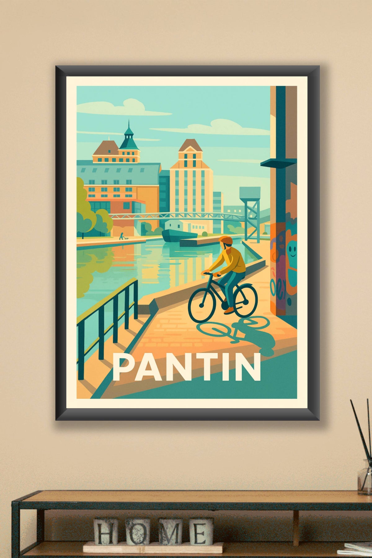 Affiche Pantin — Découvrez l'ambiance urbaine au fil de l'eau · poster d'art de Pantin