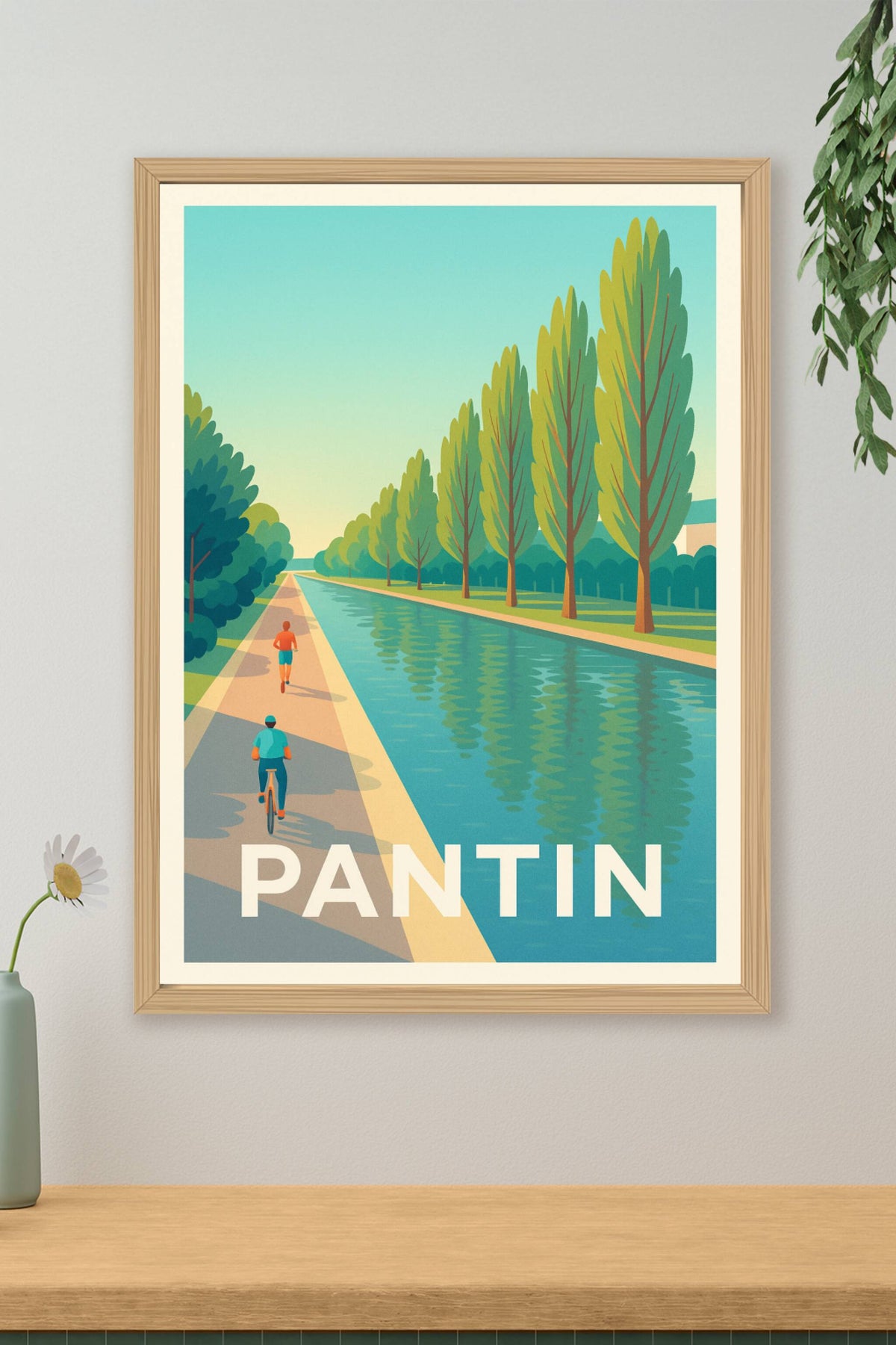 Affiche Pantin — Promenade au bord du canal · poster d'art de Pantin