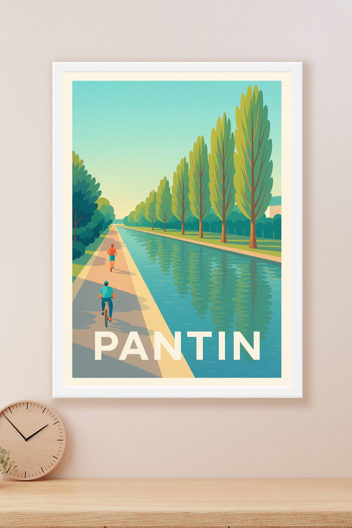 Affiche Pantin — Promenade au bord du canal · poster d'art de Pantin