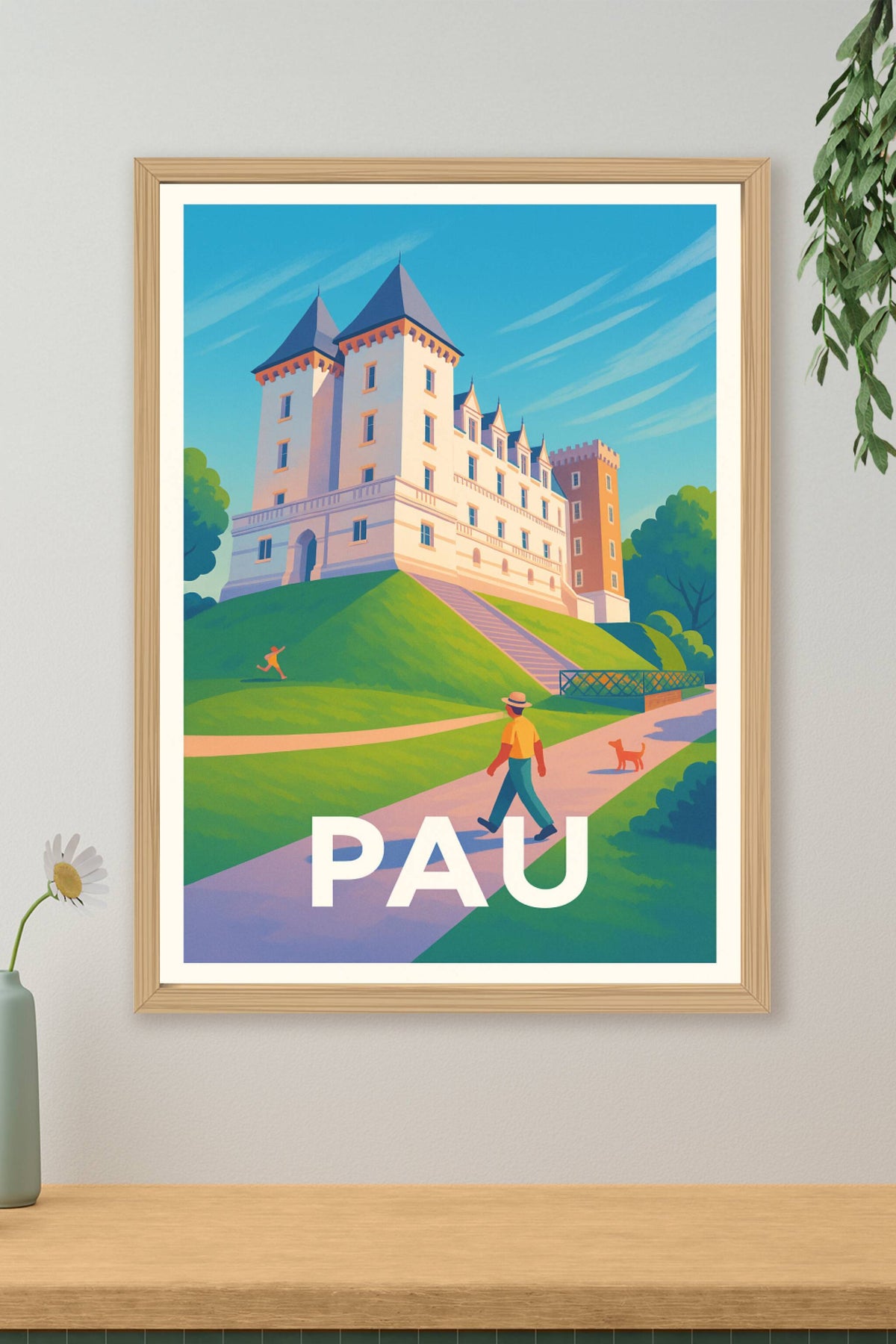 Affiche Pau — Promenade au Château emblématique · poster d'art de Pau