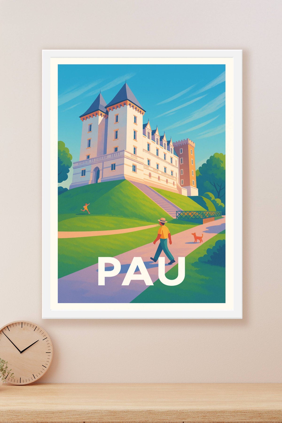 Affiche Pau — Promenade au Château emblématique · poster d'art de Pau