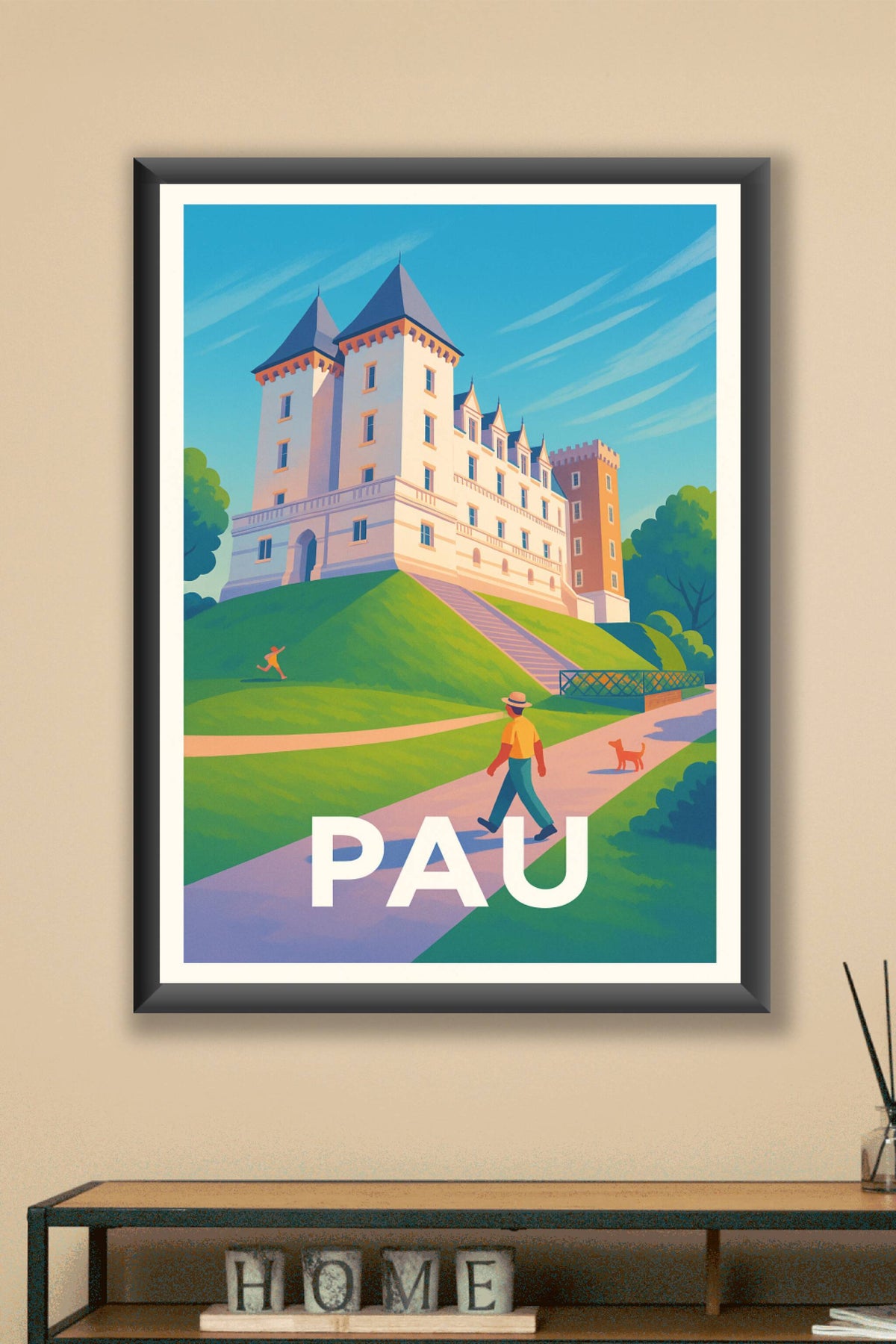 Affiche Pau — Promenade au Château emblématique · poster d'art de Pau