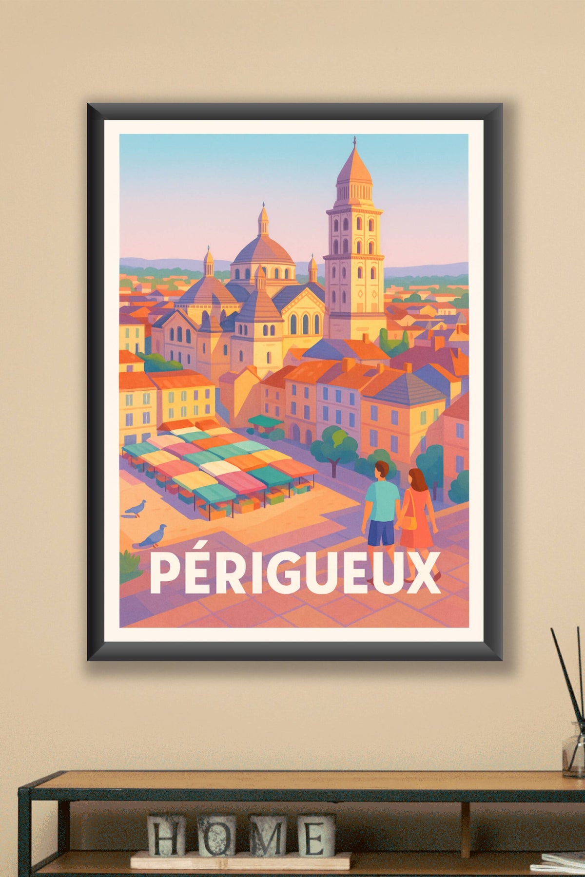 Affiche Périgueux — Lumière douce sur la ville historique · poster d'art de Périgueux