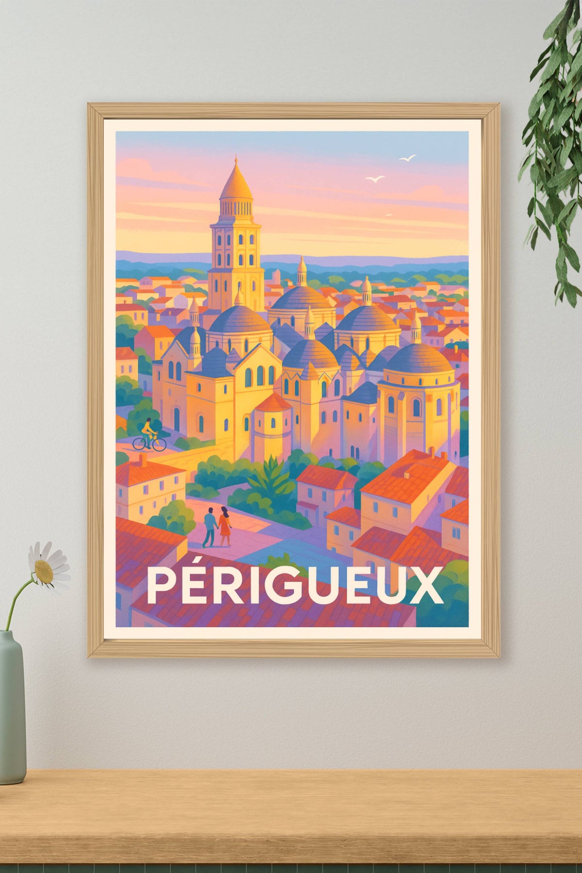 Affiche Périgueux — Charme et histoire en lumière dorée · poster d'art de Périgueux