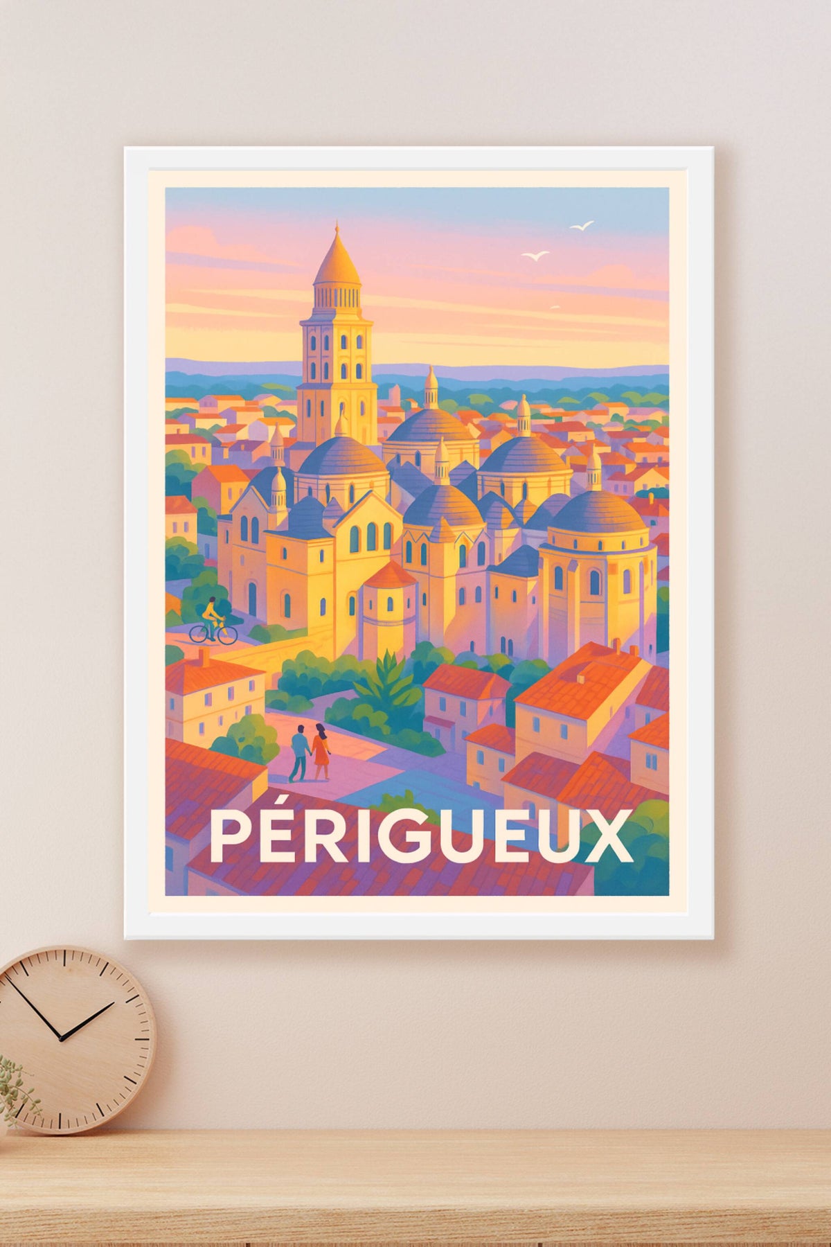 Affiche Périgueux — Charme et histoire en lumière dorée · poster d'art de Périgueux