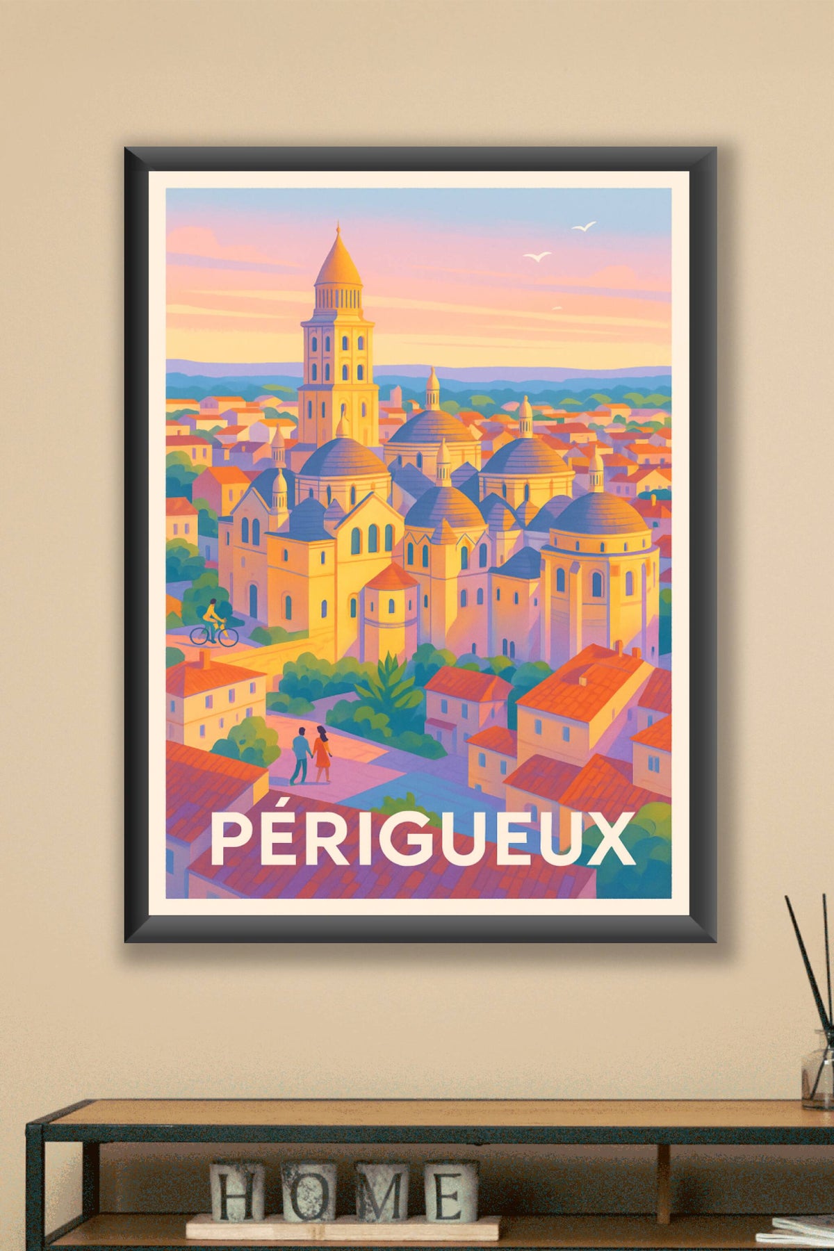 Affiche Périgueux — Charme et histoire en lumière dorée · poster d'art de Périgueux