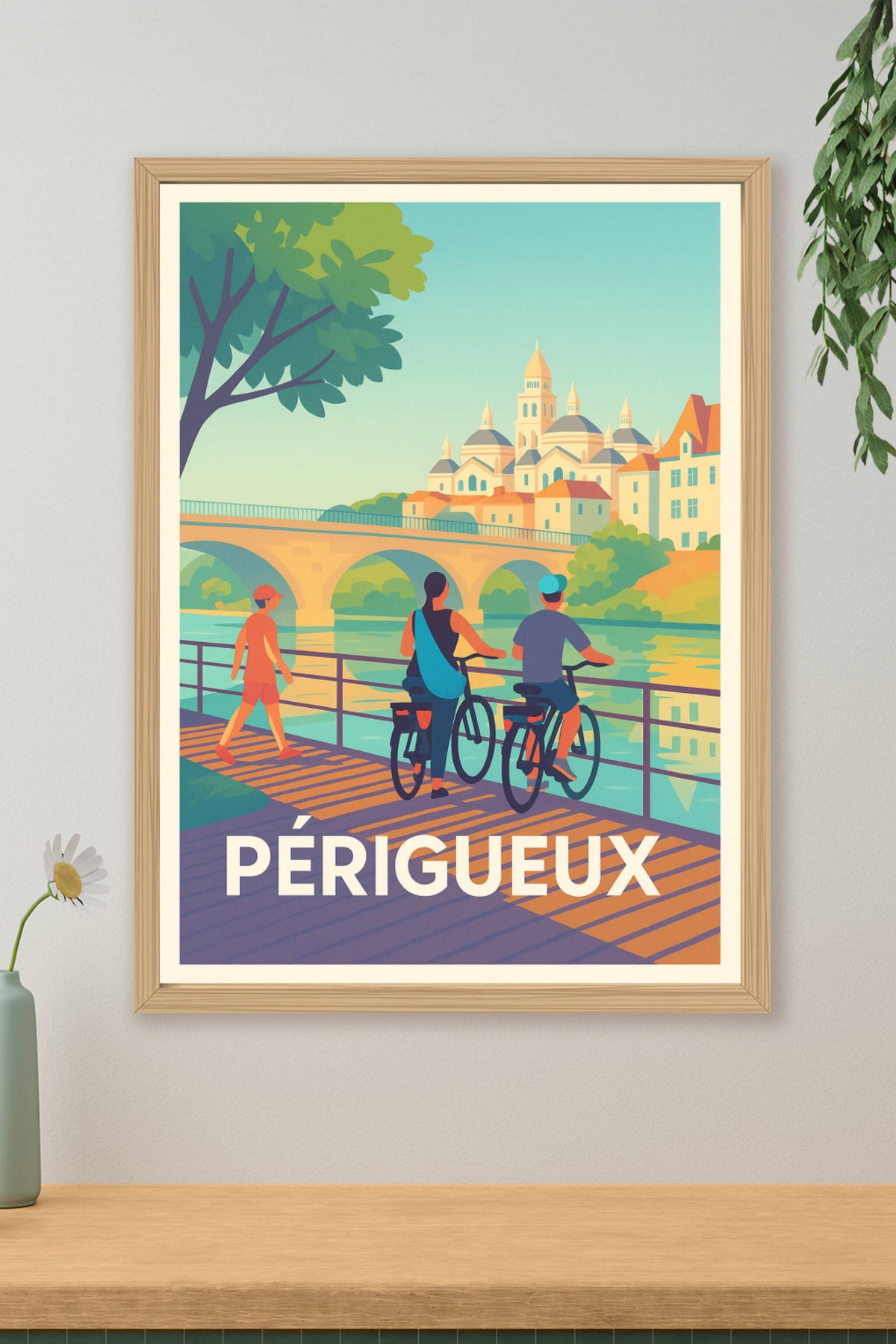 Affiche Périgueux — Évasion au fil de l'eau et du patrimoine · poster d'art de Périgueux