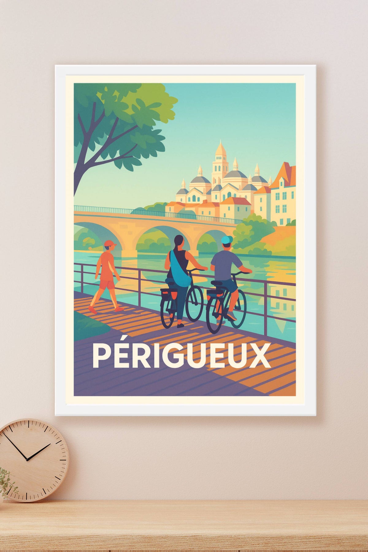 Affiche Périgueux — Évasion au fil de l'eau et du patrimoine · poster d'art de Périgueux