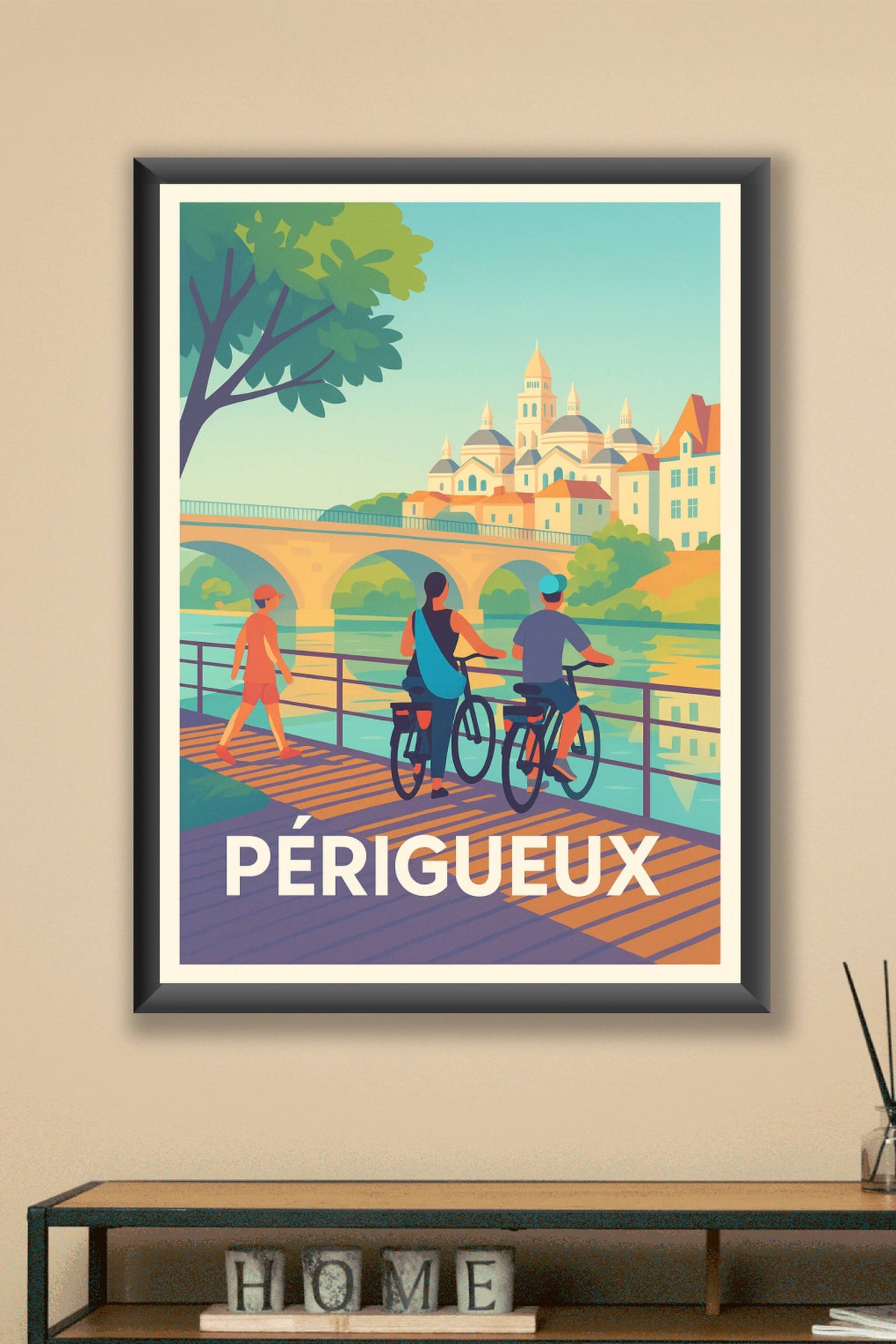 Affiche Périgueux — Évasion au fil de l'eau et du patrimoine · poster d'art de Périgueux