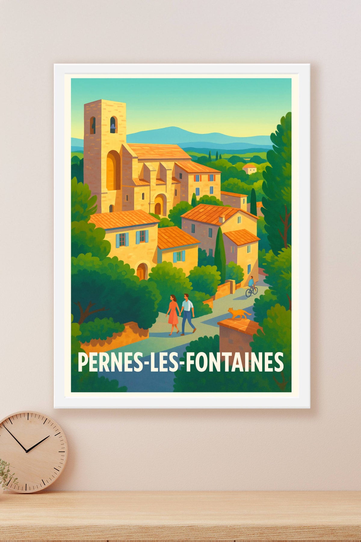 Affiche Pernes-les-Fontaines — Sérénité et charme provençal · poster d'art de Pernes-les-Fontaines