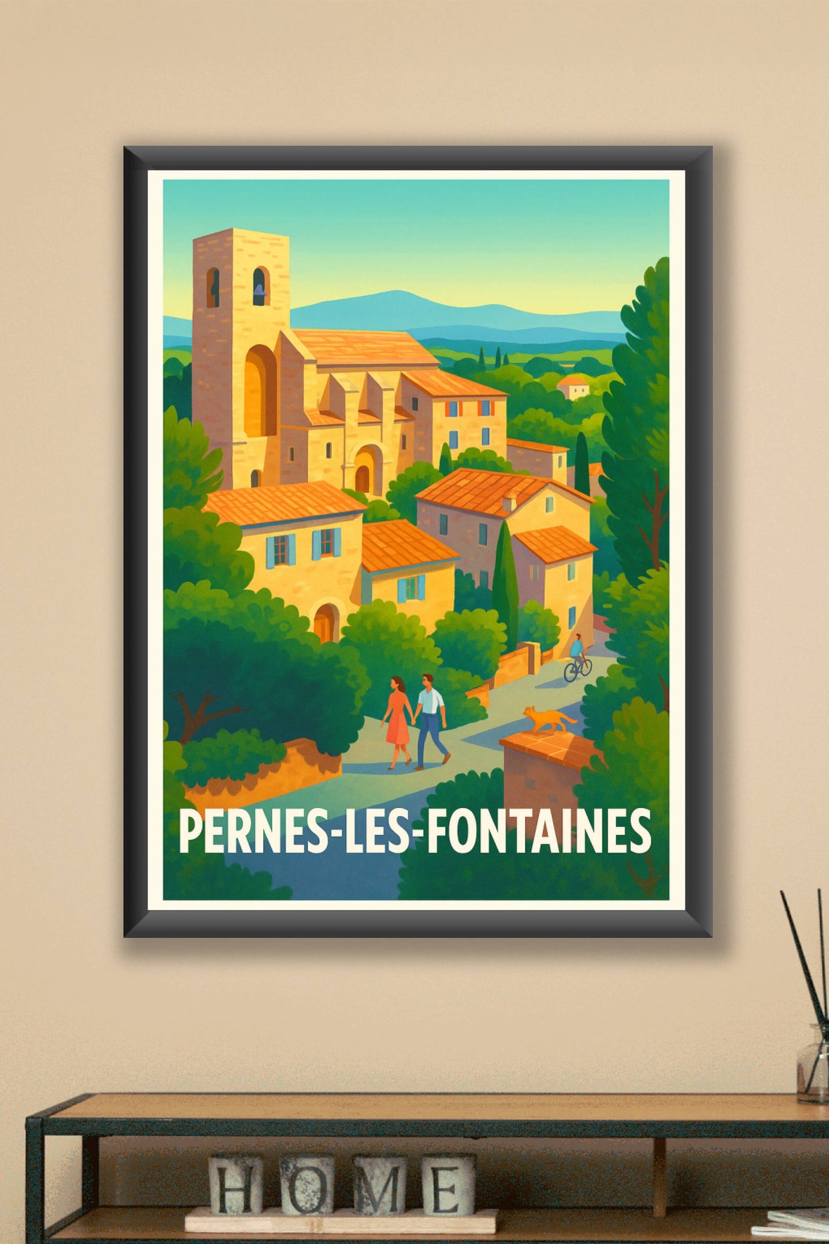 Affiche Pernes-les-Fontaines — Sérénité et charme provençal · poster d'art de Pernes-les-Fontaines